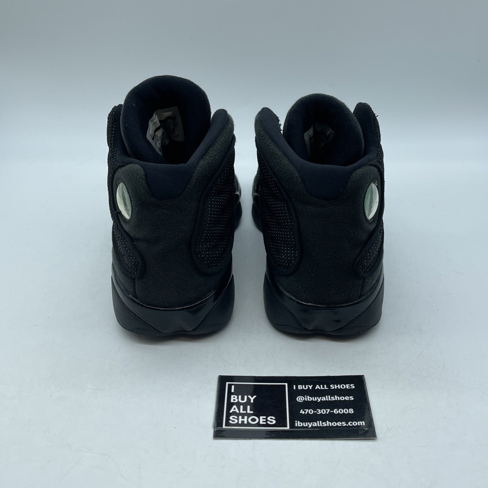 Size 7Y - Nike Air Jordan 13 Retro Black Cat Leather Suede  (884129-011)