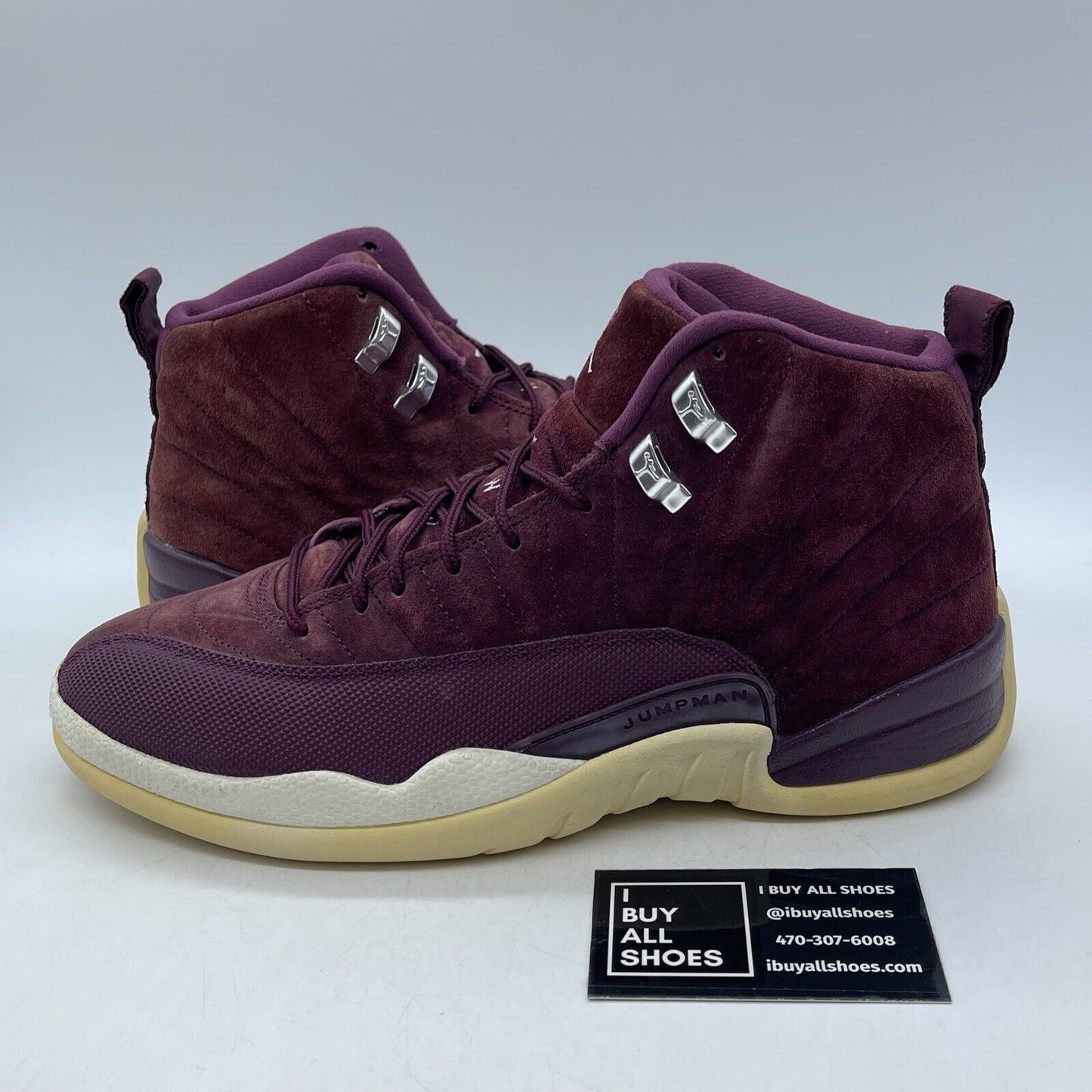Size 10 - Air Jordan 12 Retro Bordeaux Burgundy Suede Leather (130690-617)