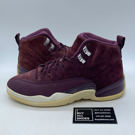 Size 10 - Air Jordan 12 Retro Bordeaux Burgundy Suede Leather (130690-617)