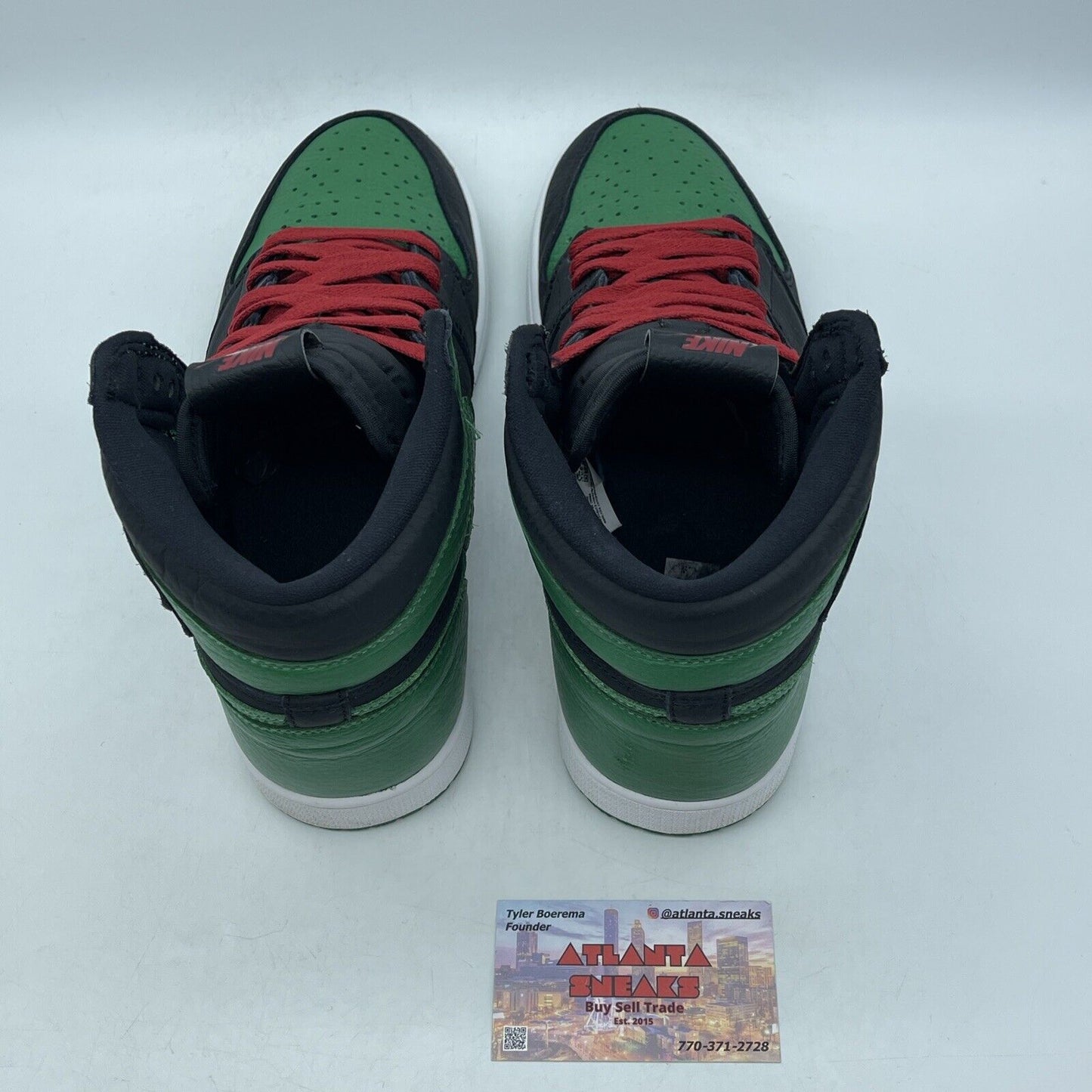 Size 9.5 - Jordan 1 Retro OG High Pine Green 2.0 Black Red (555088-030)