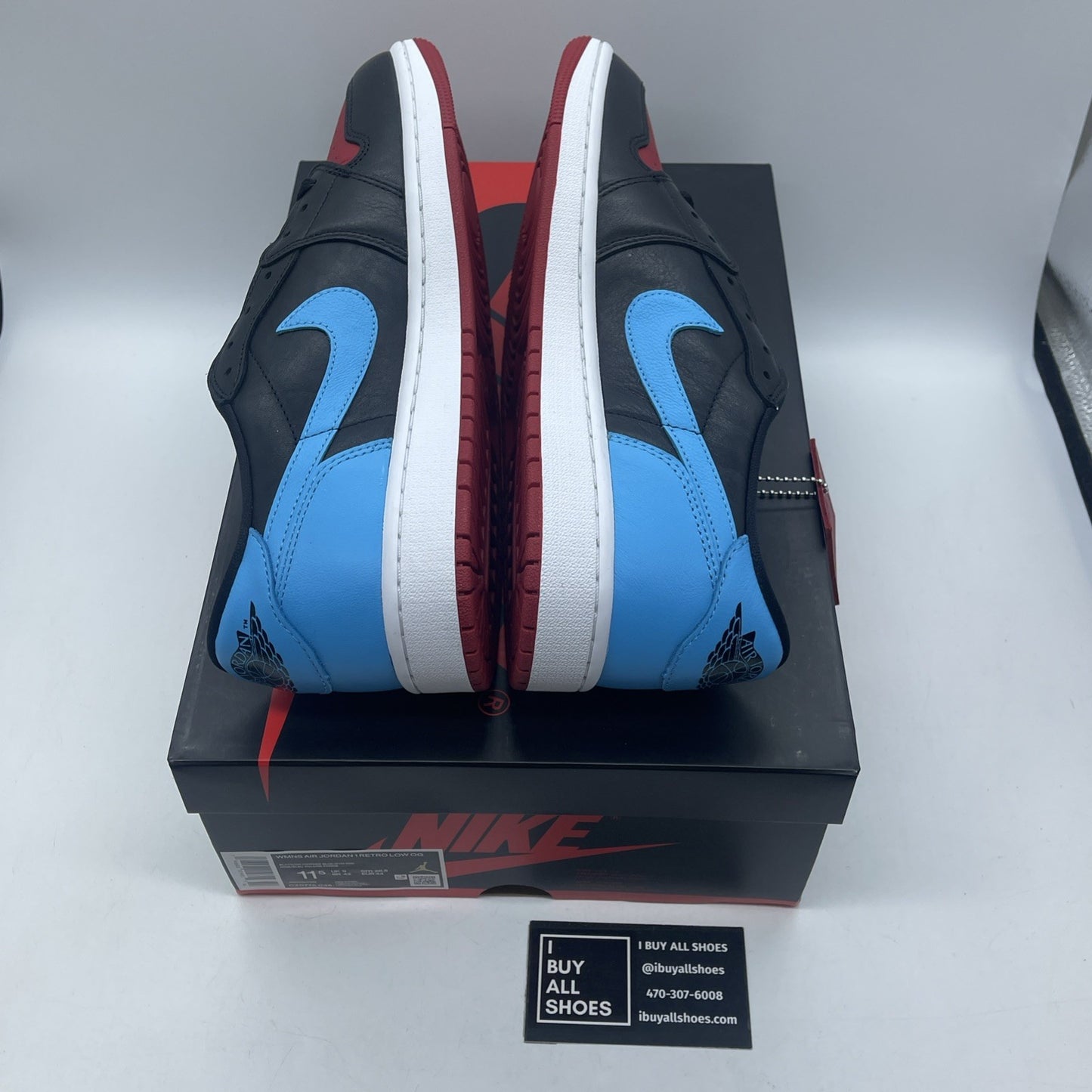 Size 11.5W - Air Jordan 1 Retro OG Low NC to Chi Black Red Blue (CZ0775-046)