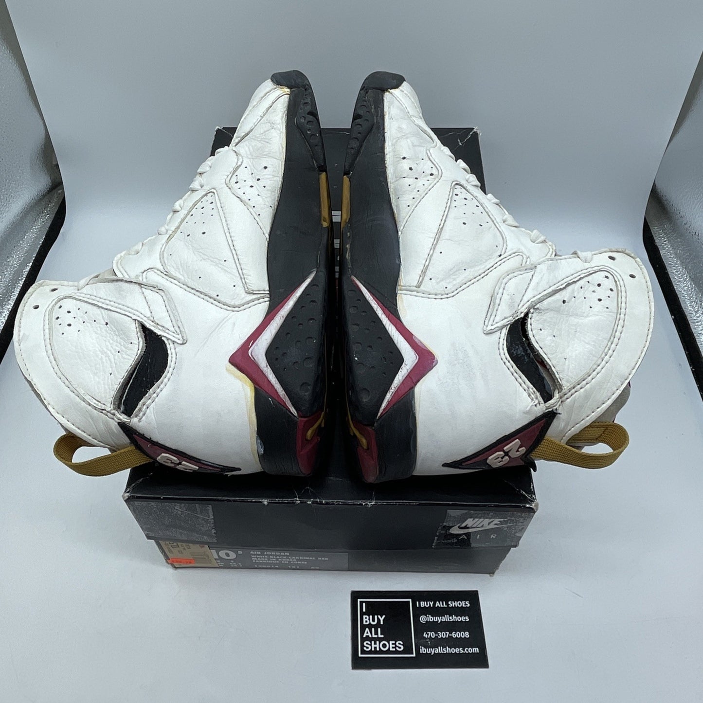 Size 10.5 - Air Jordan 7 OG 1992 Cardinal White Gold Leather (130014-101)