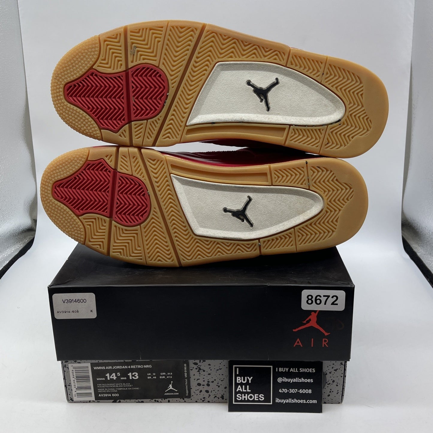 Size 14.5W - Air Jordan 4 Retro NRG Singles Day Red Leather (AV3914-600)