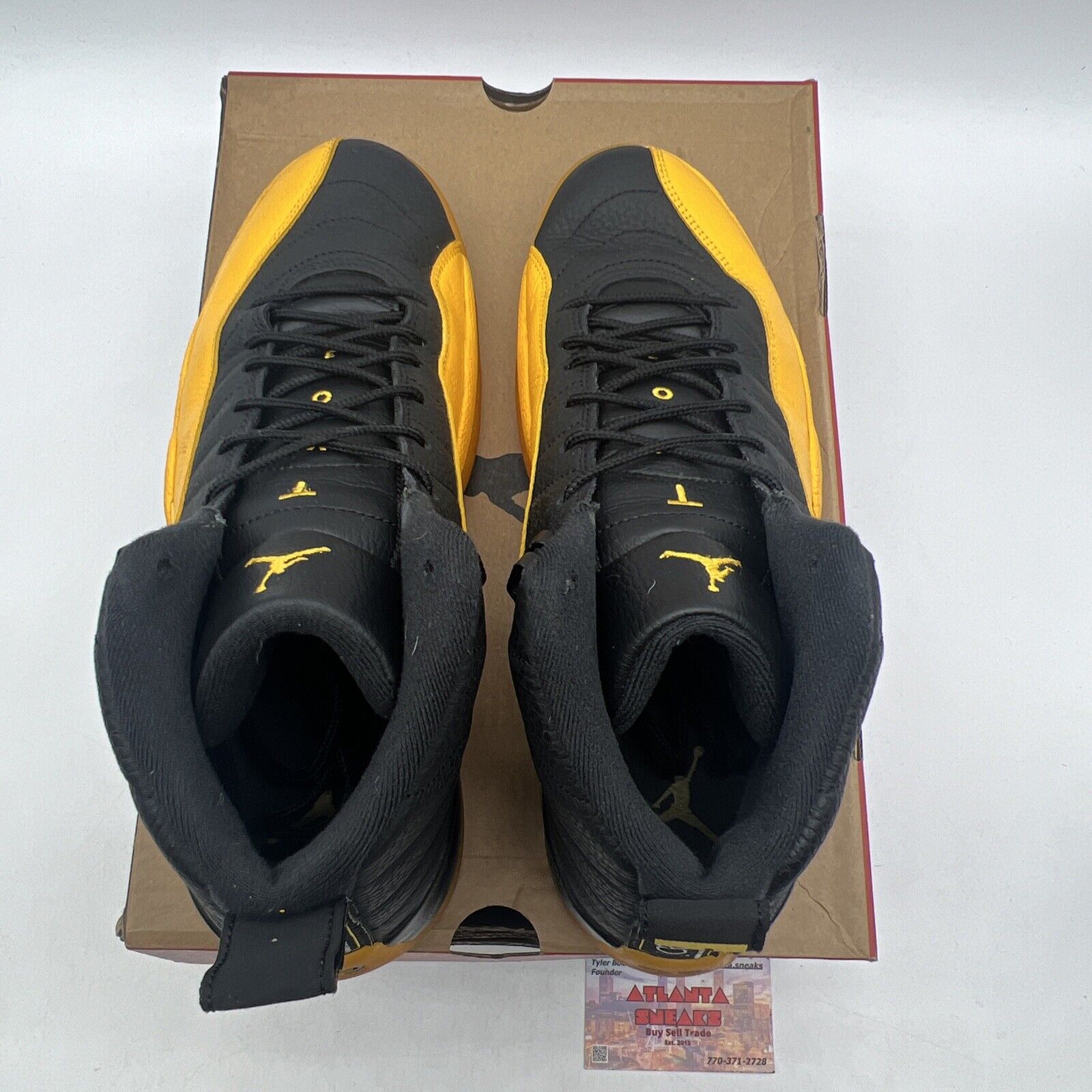 Size 12 - Jordan 12 Retro University Gold 2020 Black Yellow Leather (130690-070)