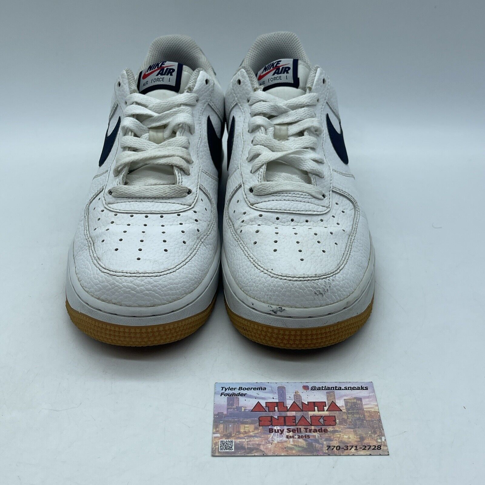 Size 9 - Nike Air Force 1 Low Obsidian Gum Blue Red White Leather (CI0057-100)