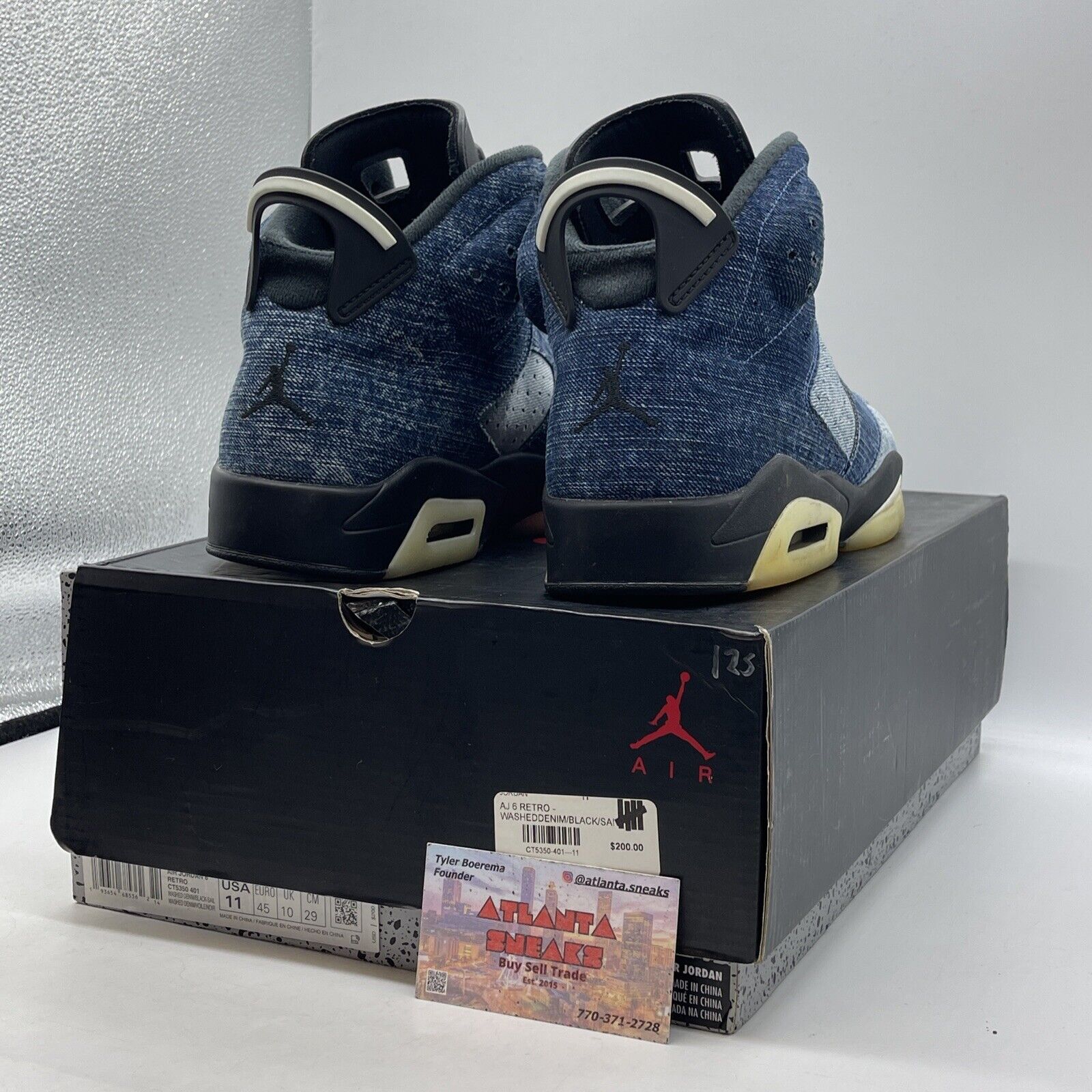 Size 11 - Air Jordan 6 Retro Washed Denim Blue Suede Black White (CT5350-401)