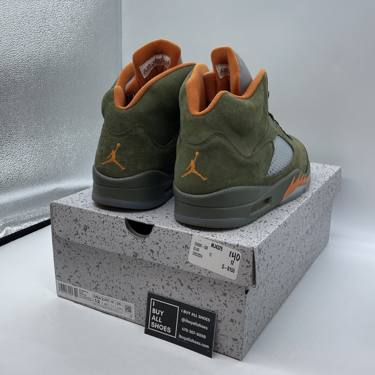 Size 12 - Air Jordan 5 Retro 2024 Olive Green Orange Suede (DD0587-308)