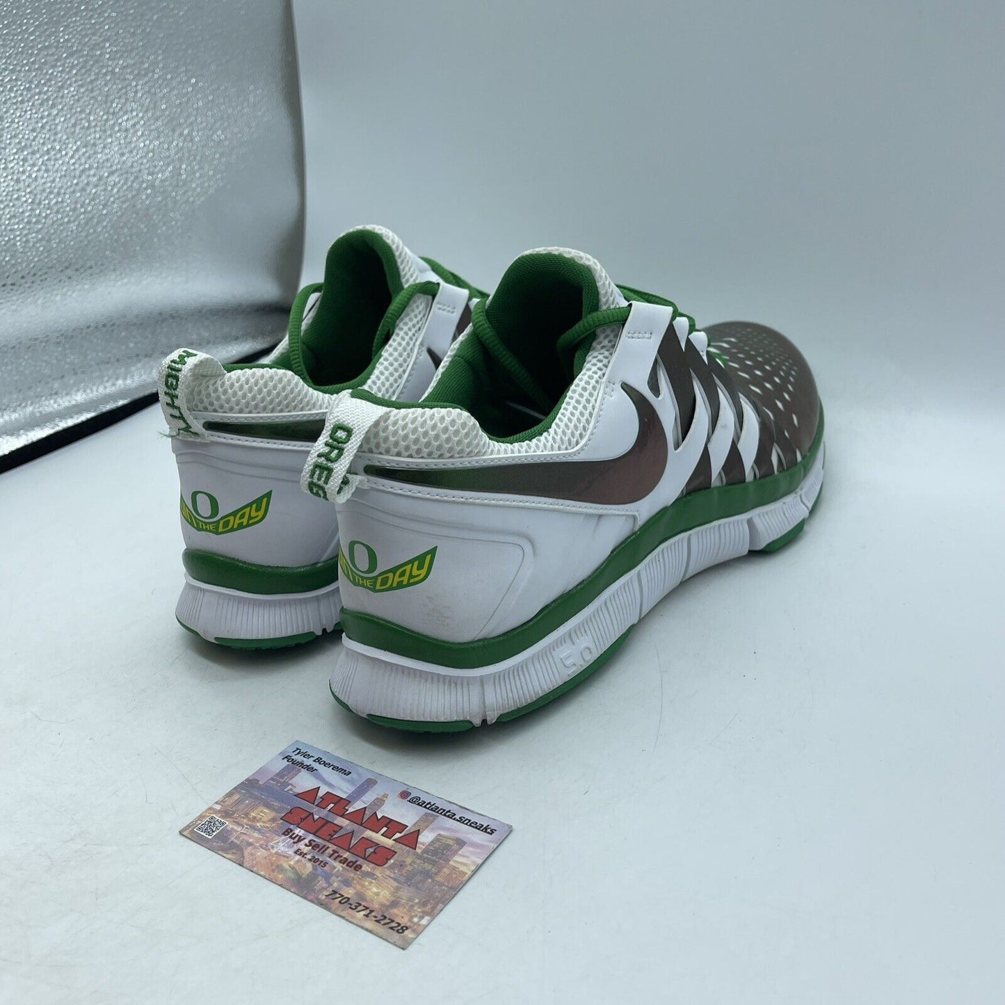 Size 11 - Nike Free Trainer 5.0 Oregon Win The Day Green White (621936-301)