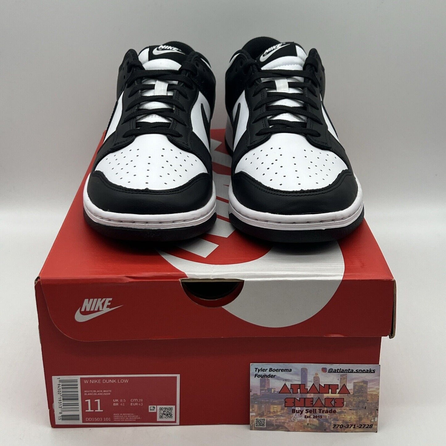 Size 11 - Nike Dunk Low Black White W Brand New Og All