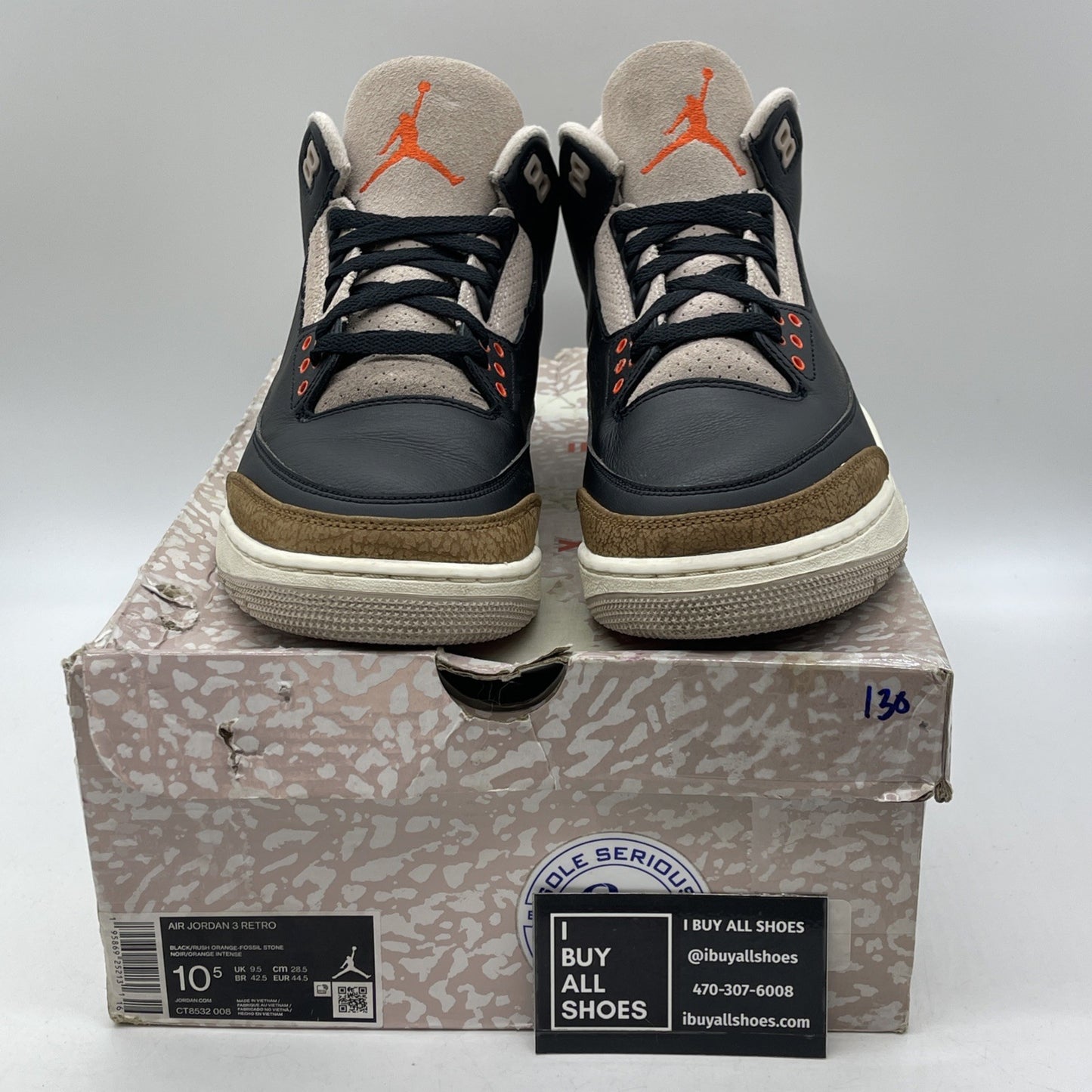 Size 10.5 - Jordan 3 Retro Mid Desert Elephant Black Brown Suede (CT8532-008)