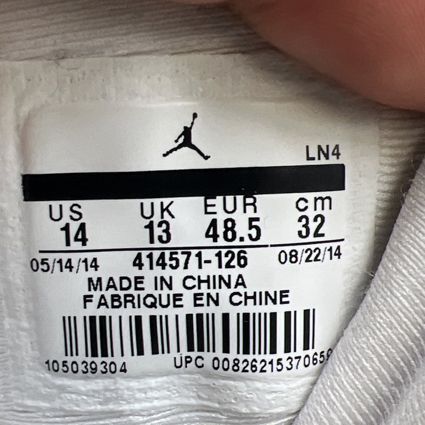 Size 14 - Air Jordan 13 Retro 2014 Grey Toe (414571-126)