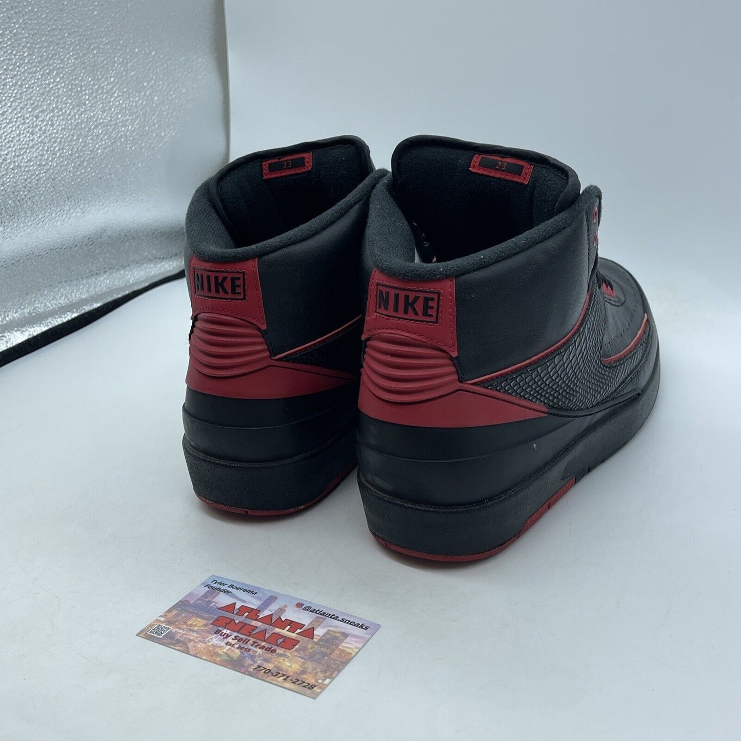 Size 9.5 - Air Jordan 2 Retro Alternate 87 Black Red Leather (834274-001)