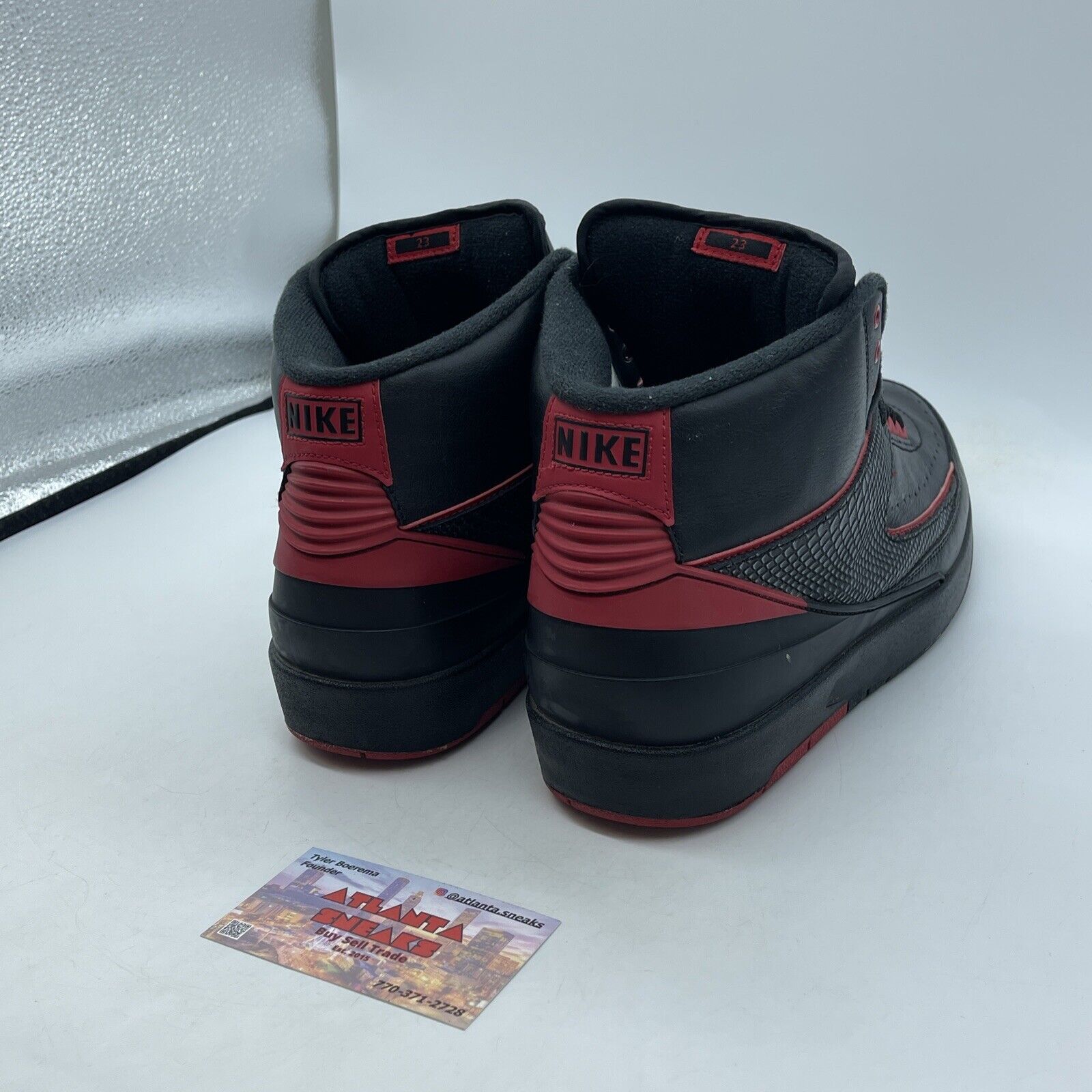 Size 9.5 - Air Jordan 2 Retro Alternate 87 Black Red Leather (834274-001)