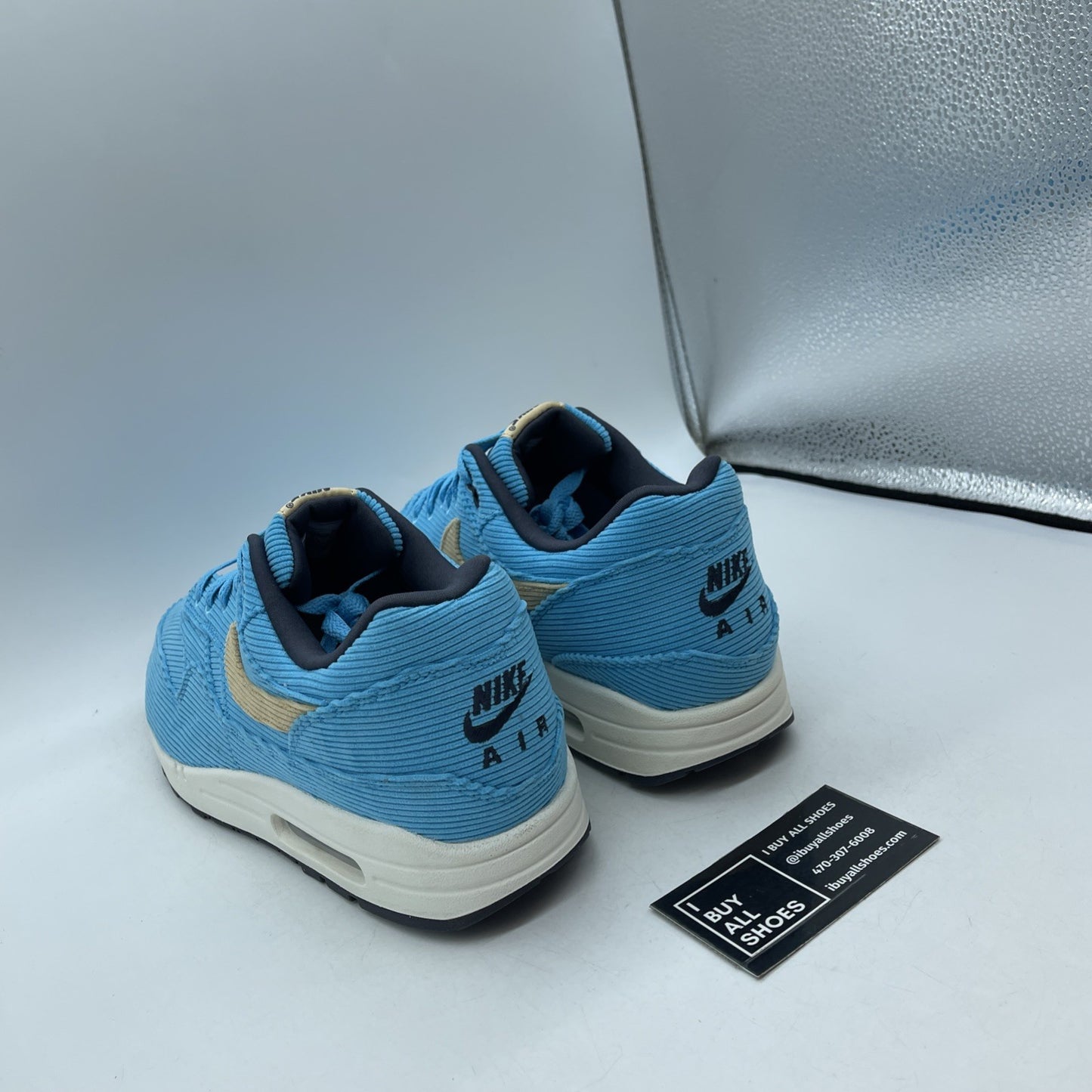 Size 12 - Nike Air Max 1 Premium Baltic Blue Corduroy Black (FB8915-400)