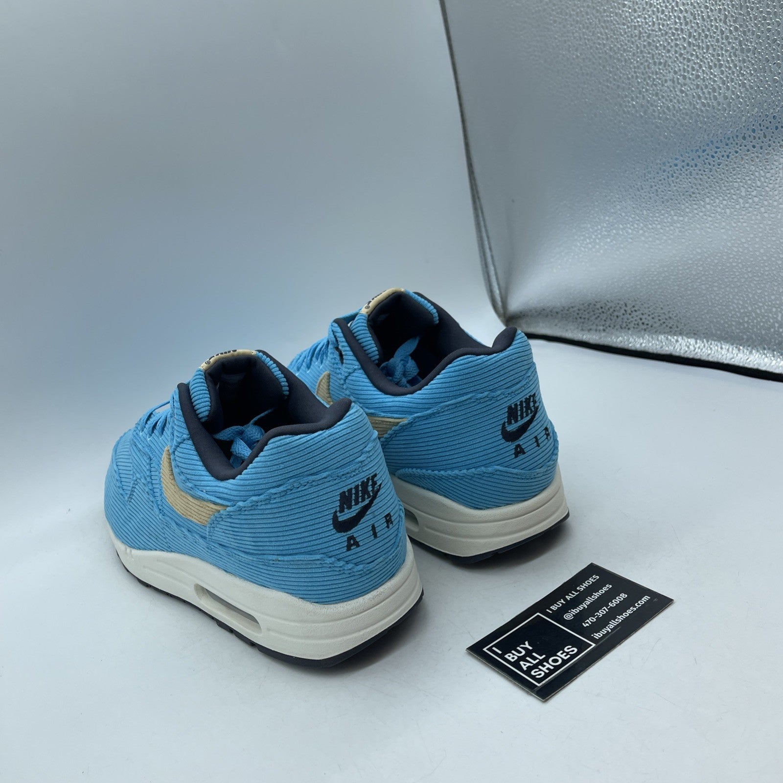 Size 12 - Nike Air Max 1 Premium Baltic Blue Corduroy Black (FB8915-400)