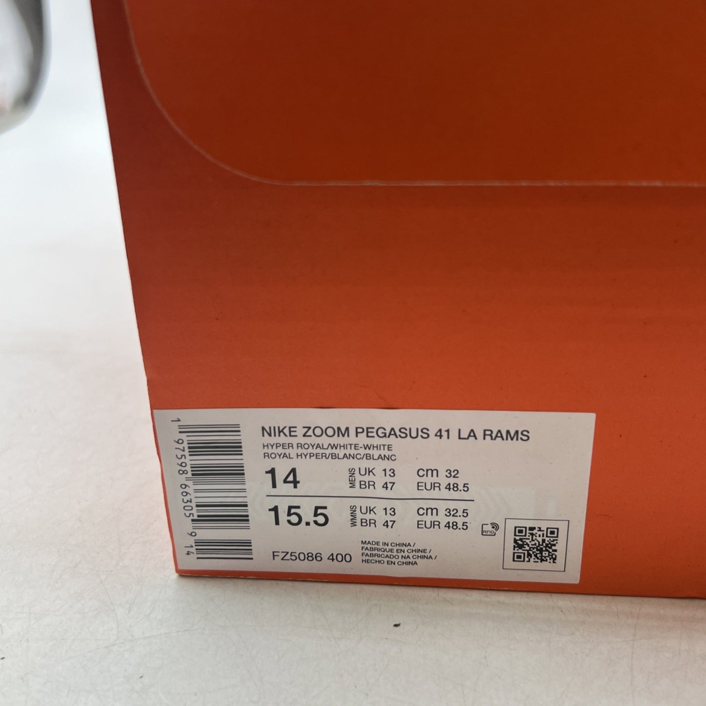 Size 14 - Nike Air Zoom Pegasus 41 Los Angeles Rams Unisex (FZ5086-400)