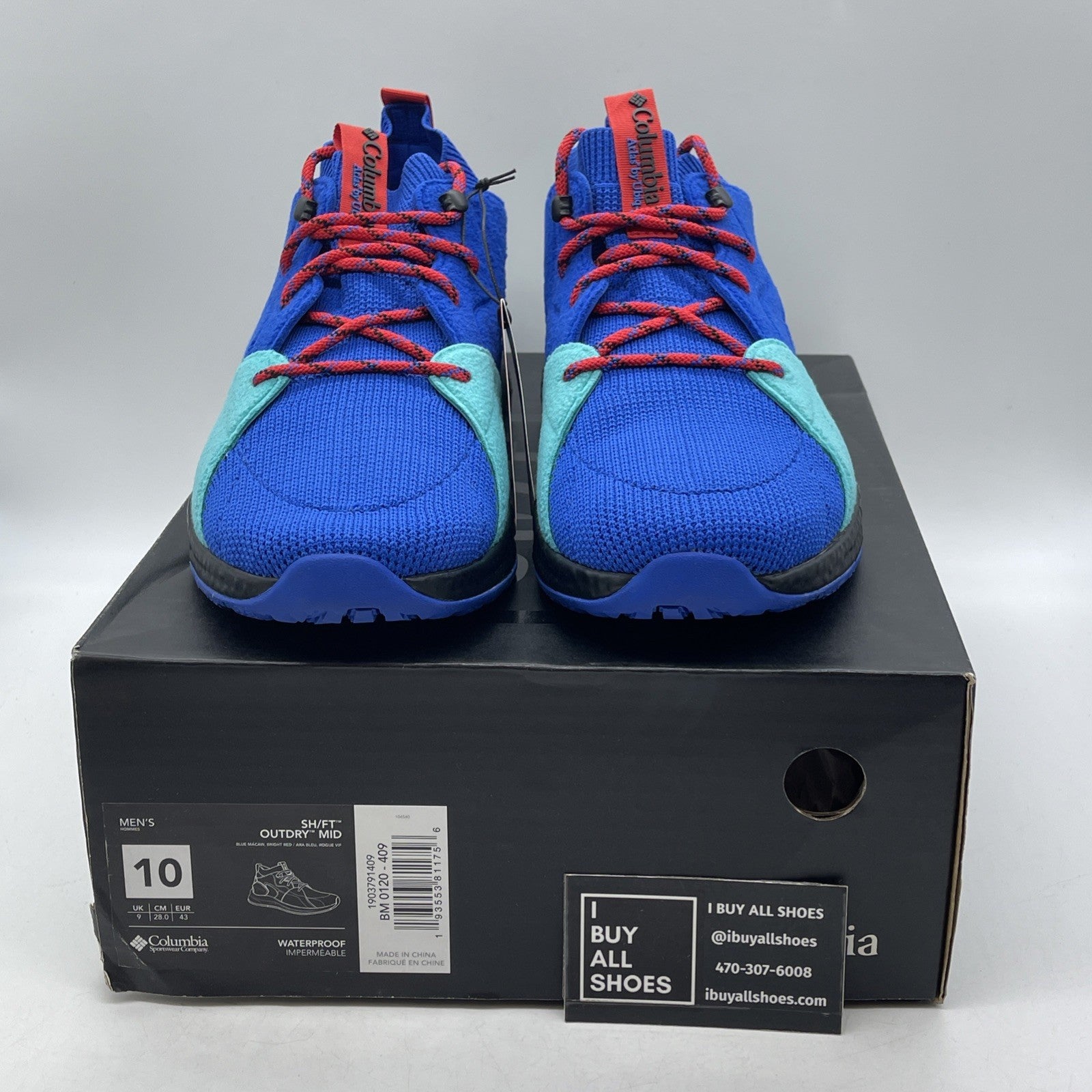 Size 10 - Columbia Mens Atmos X SH FT Outdry Mid Blue Black (1903791-409)