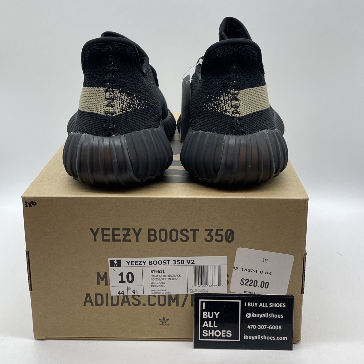 Size 10 - adidas Yeezy Boost 350 V2 Green Black Suede (BY9611)
