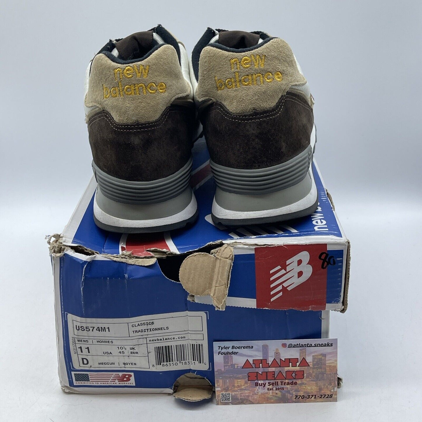 Size 11 - New Balance NB1 574 Custom Multicolor Brown Grey Suede (US574M1)
