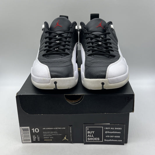 Size 10 - Air Jordan 12 Retro Low Playoffs Black White Leather (308317-004)