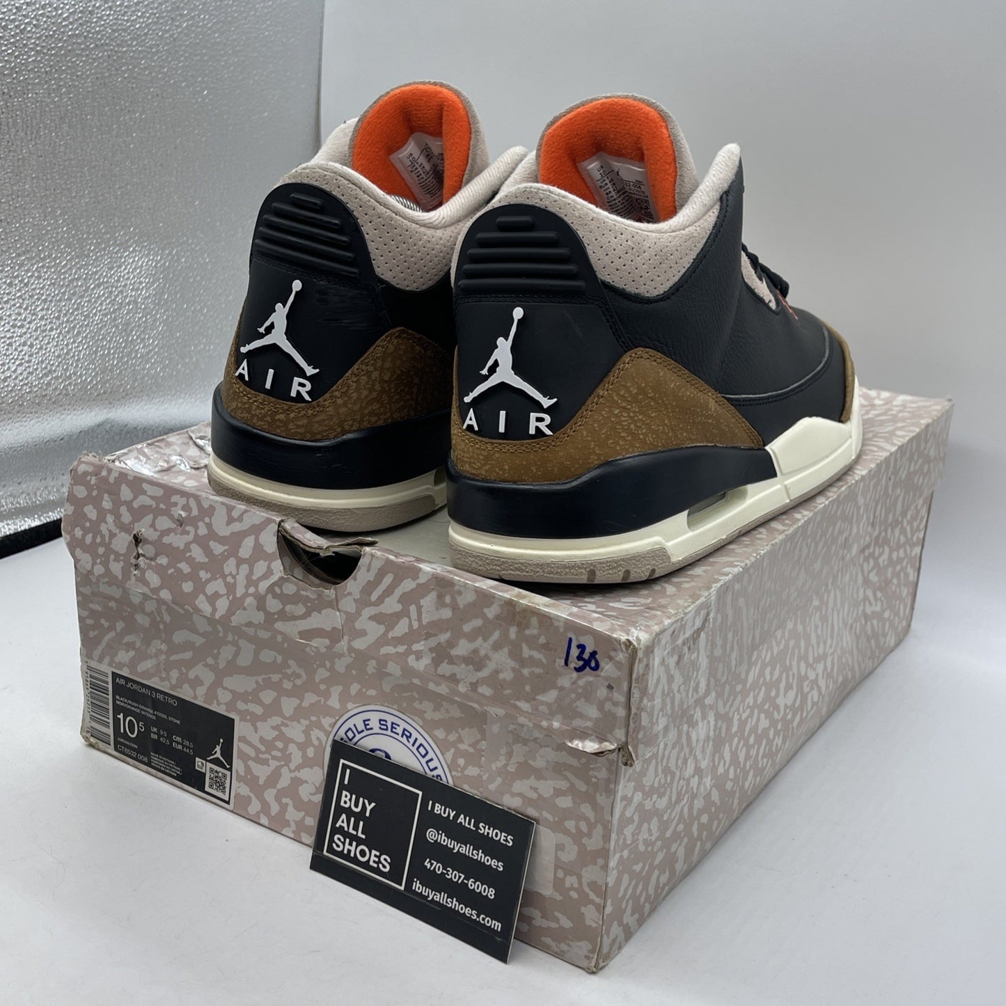 Size 10.5 - Jordan 3 Retro Mid Desert Elephant Black Brown Suede (CT8532-008)