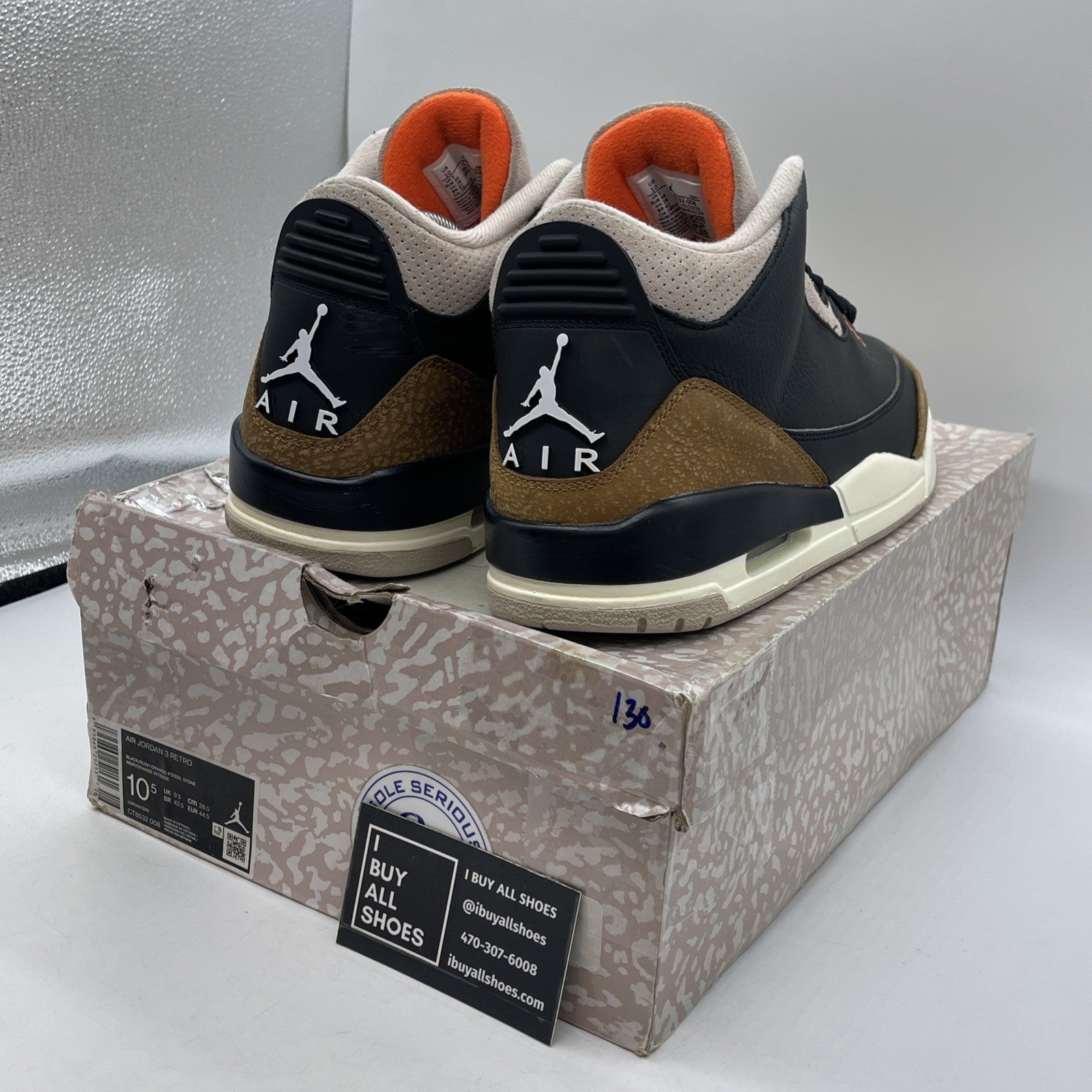 Size 10.5 - Jordan 3 Retro Mid Desert Elephant Black Brown Suede (CT8532-008)