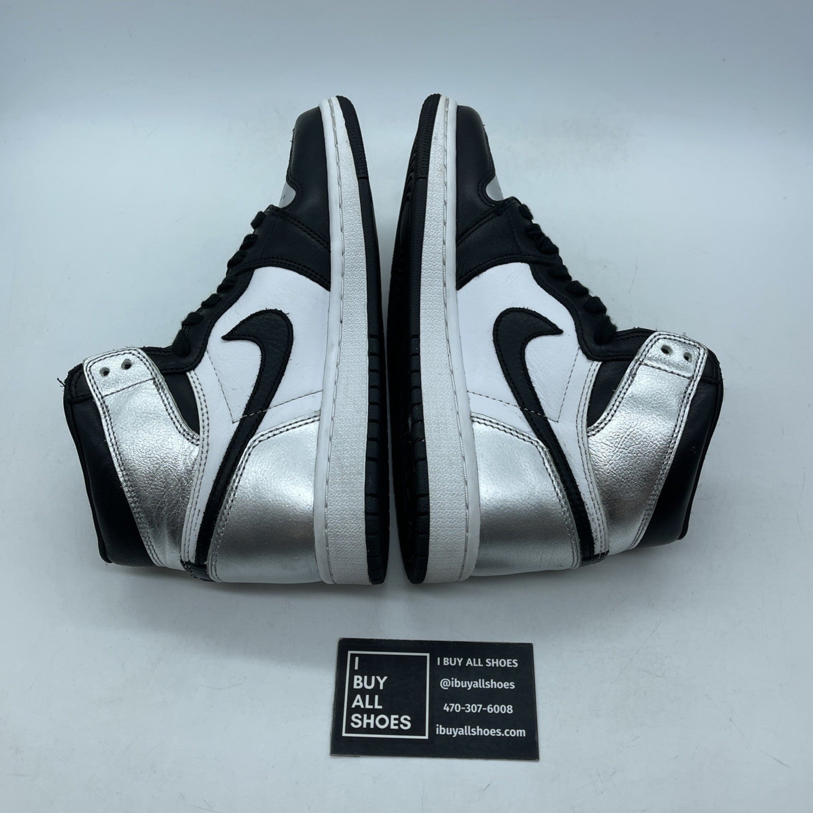 Size 6.5 - Jordan 1 High OG Metallic Silver Black Leather (CD0461-001)