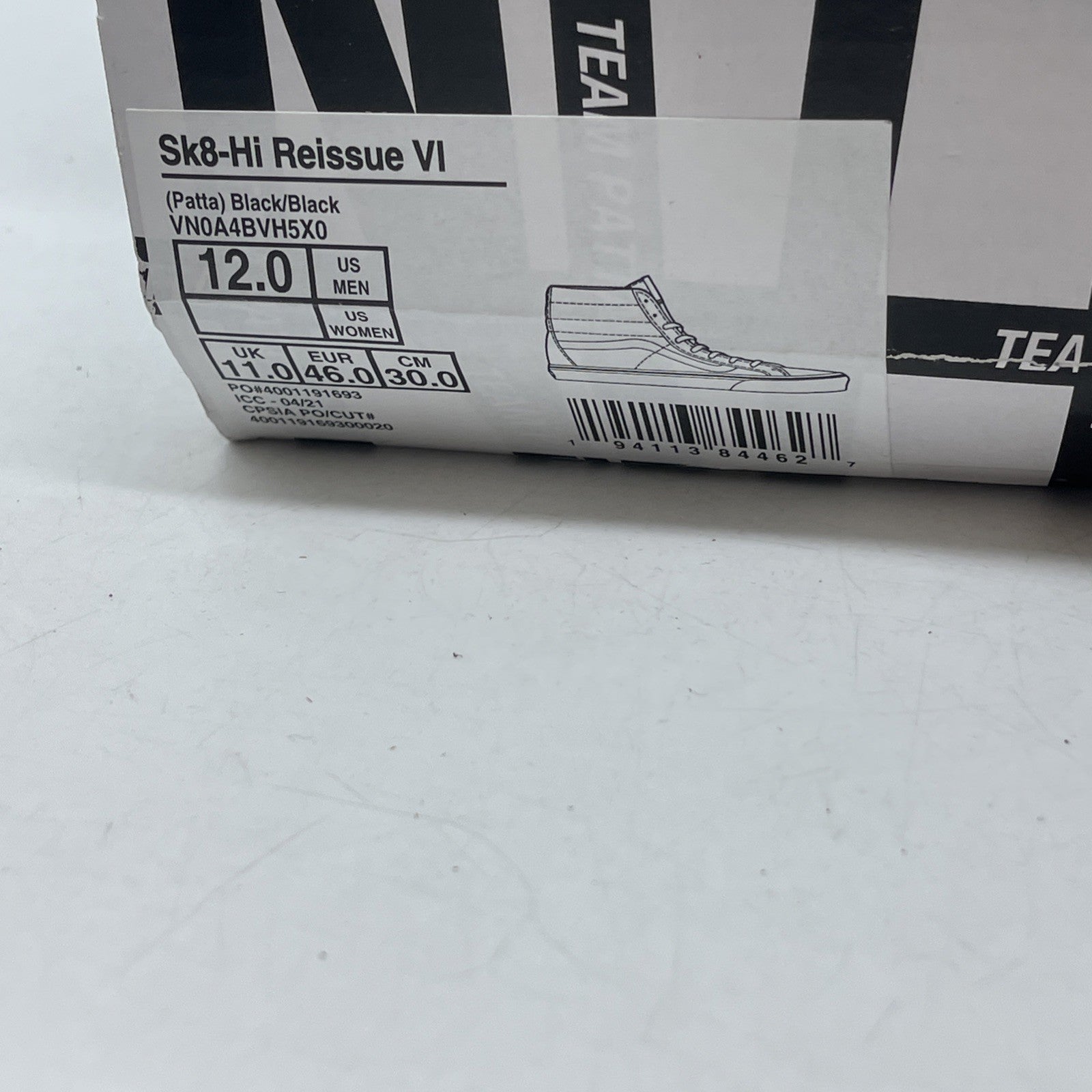 Size 12 - Patta X Vans Vault SK8-HI Reissue VLT LX - Black “MEAN EYED CAT”