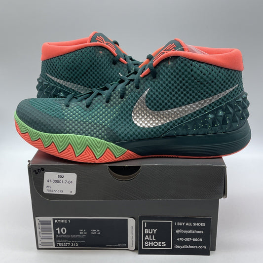 Size 10 - Nike Kyrie 1 Flytrap Green Silver Suede Leather (705277-313)