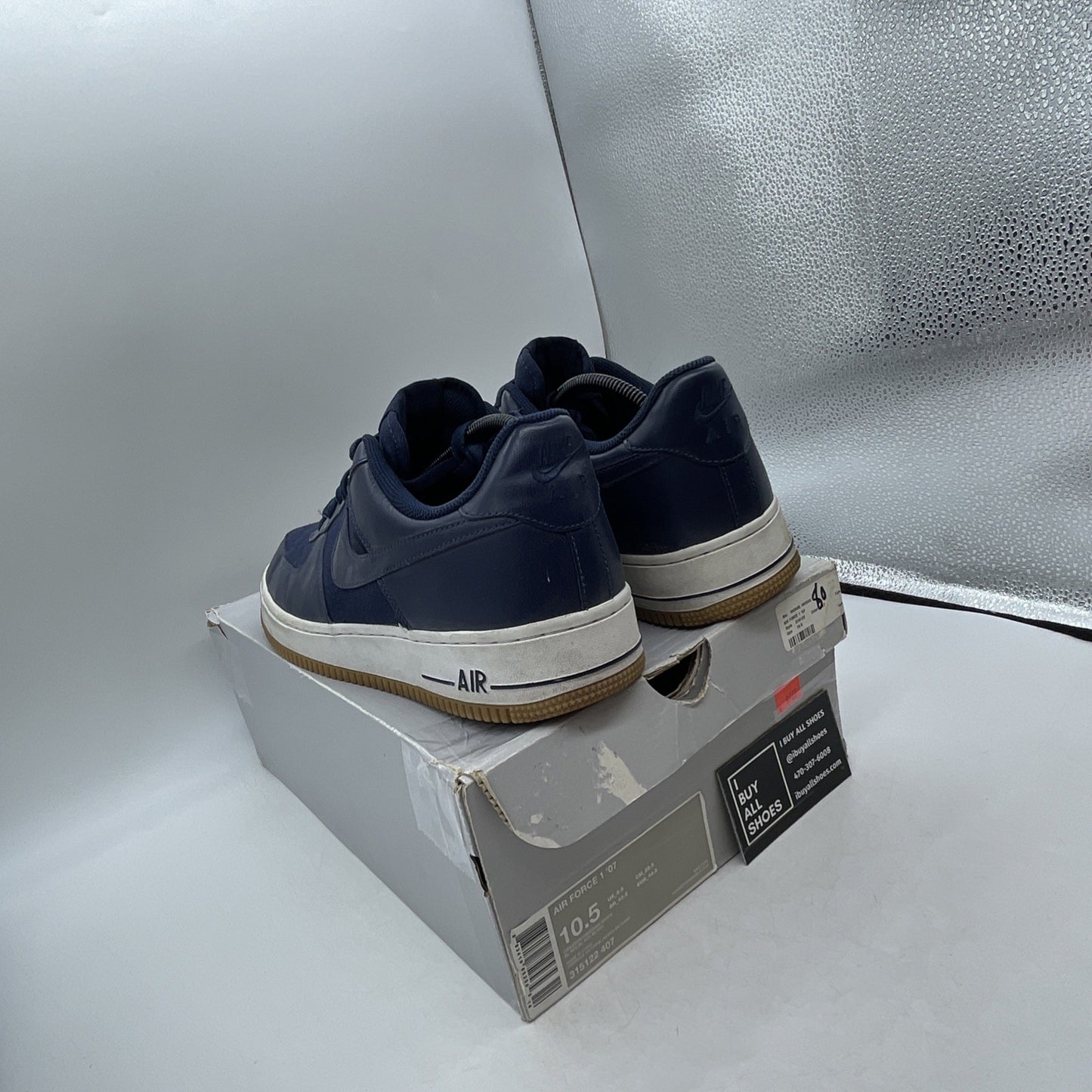 Size 10.5 - Nike Air Force 1 '07 Low Obsidian (315122-407)
