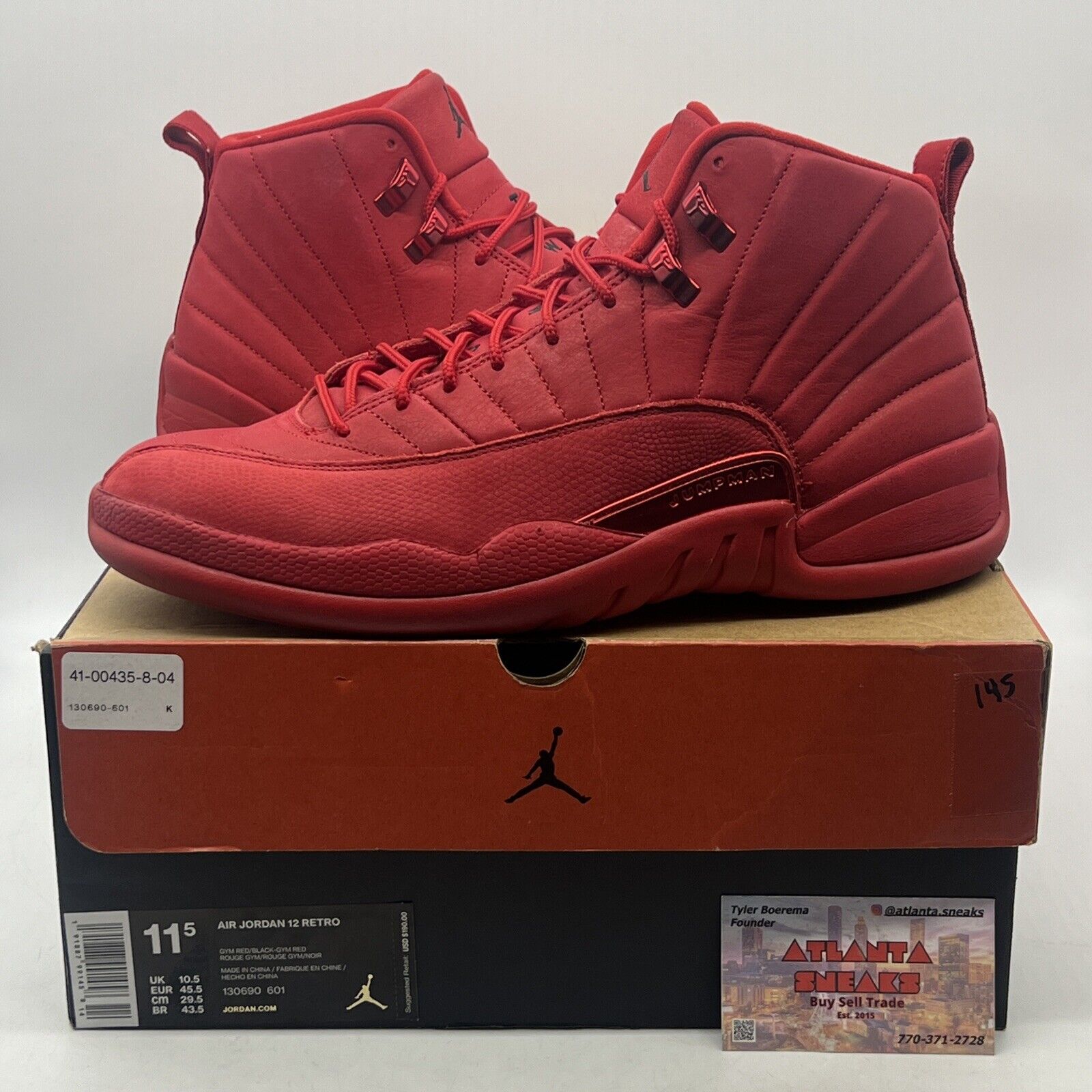 Size 11.5 - Air Jordan 12 Retro Gym Red Leather (130690-601)