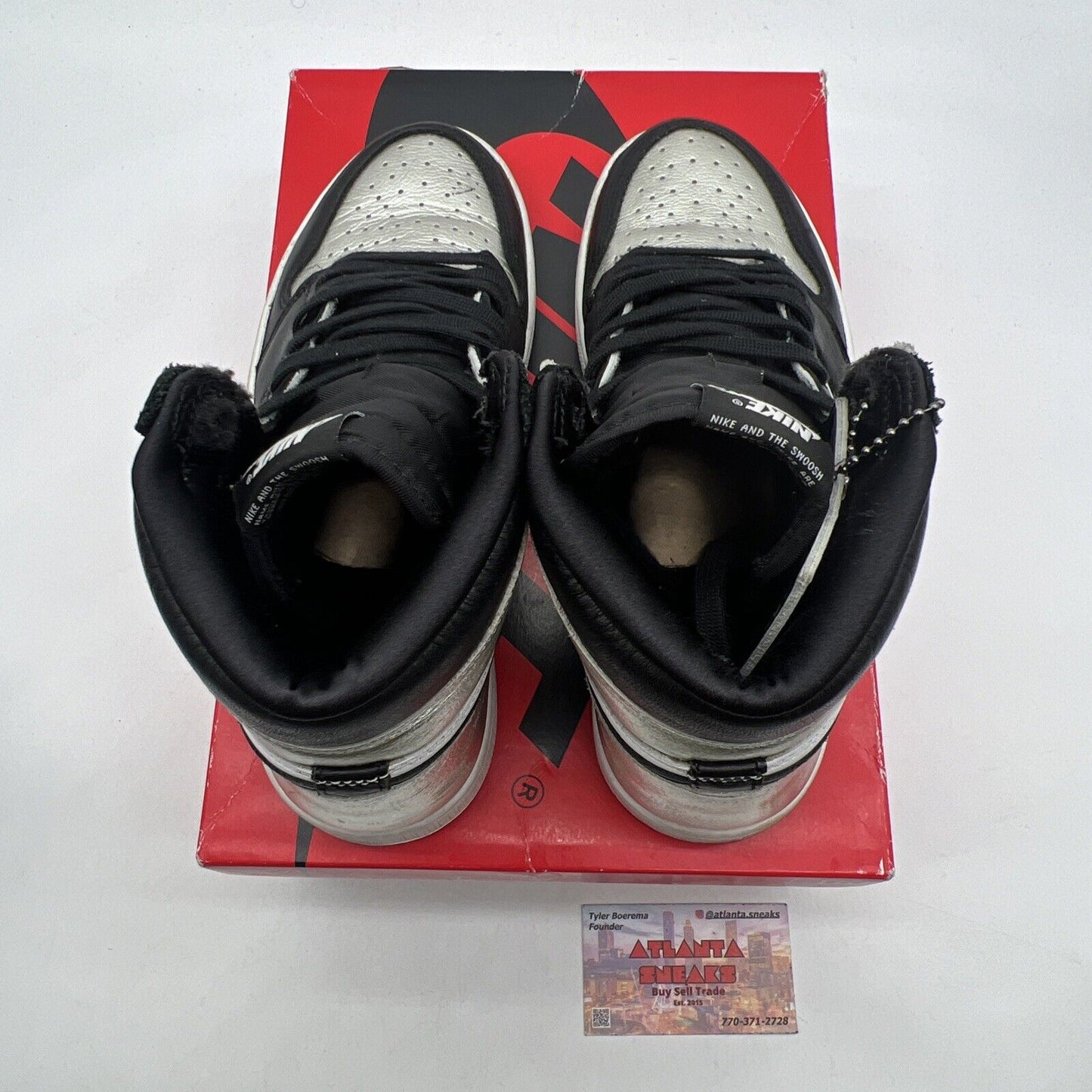 Size 8 - Jordan 1 High OG Metallic Silver Black White Leather (CD0461-001)