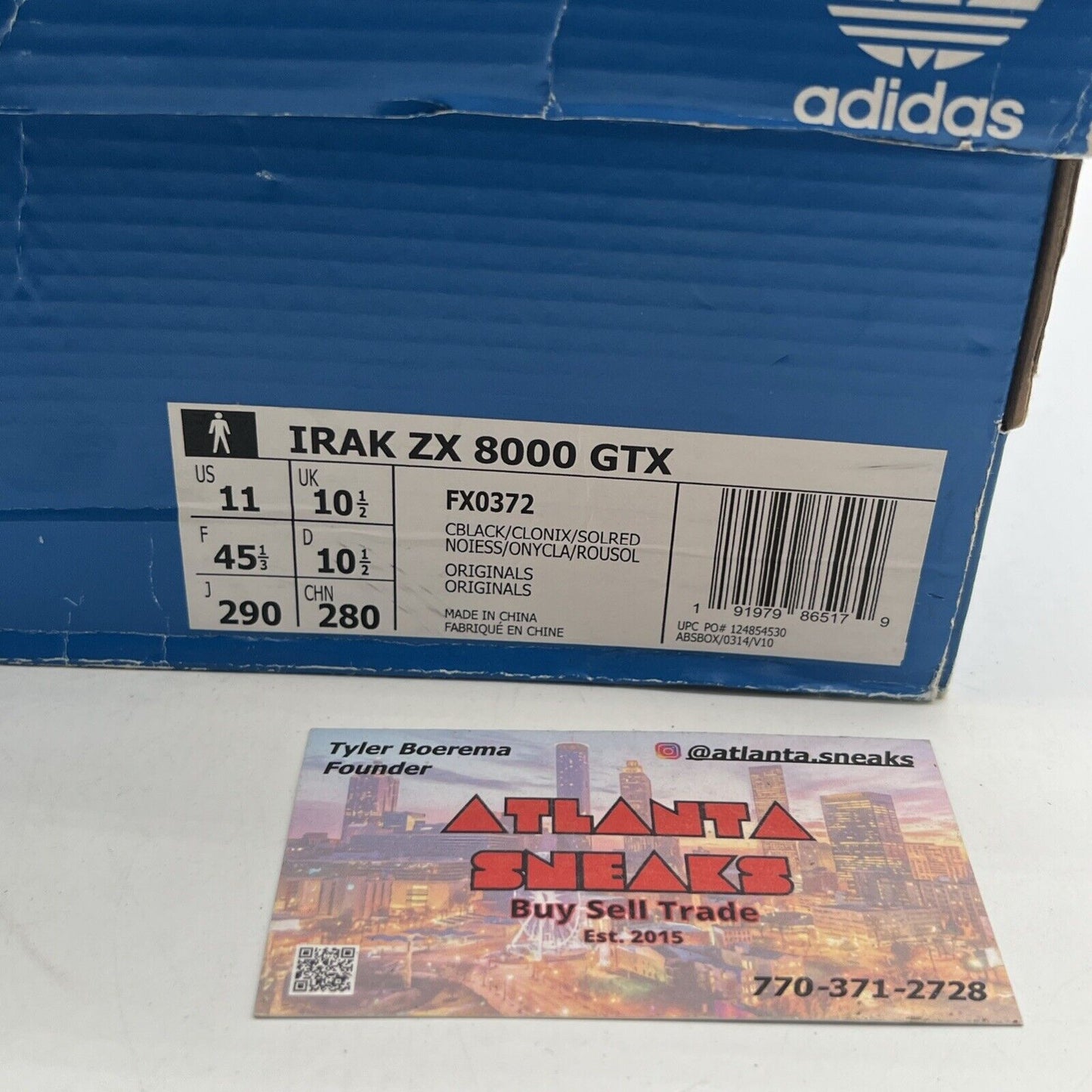 Size 11 - adidas IRAK x ZX 8000 GTX A-ZX Series - Black (FX0372)