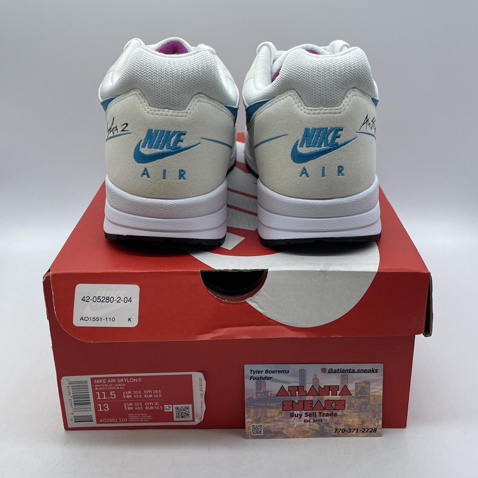 Size 11.5 - Nike Air Skylon 2 Lagoon Fuchsia White Blue Purple (AO1551-110)