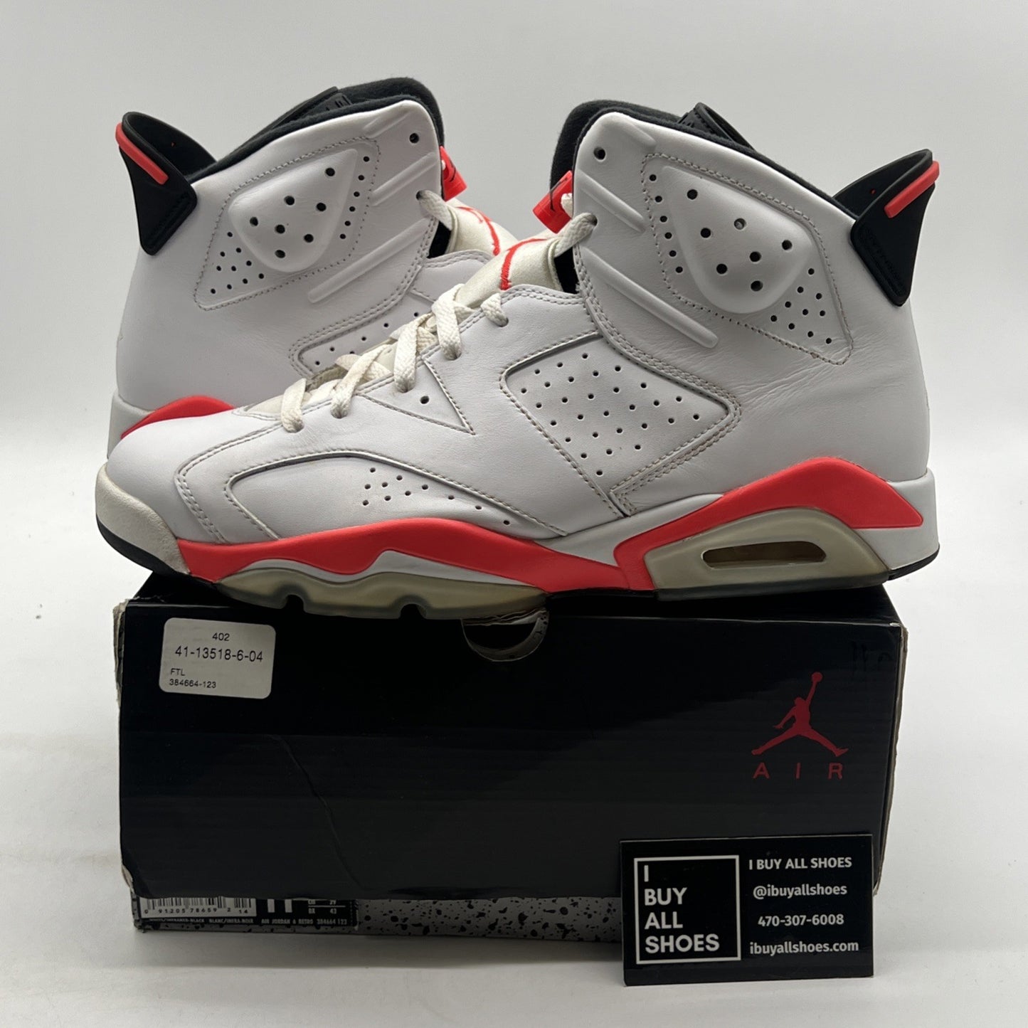 Size 11 - Air Jordan 6 Retro 2014 White Infrared (384664-123)