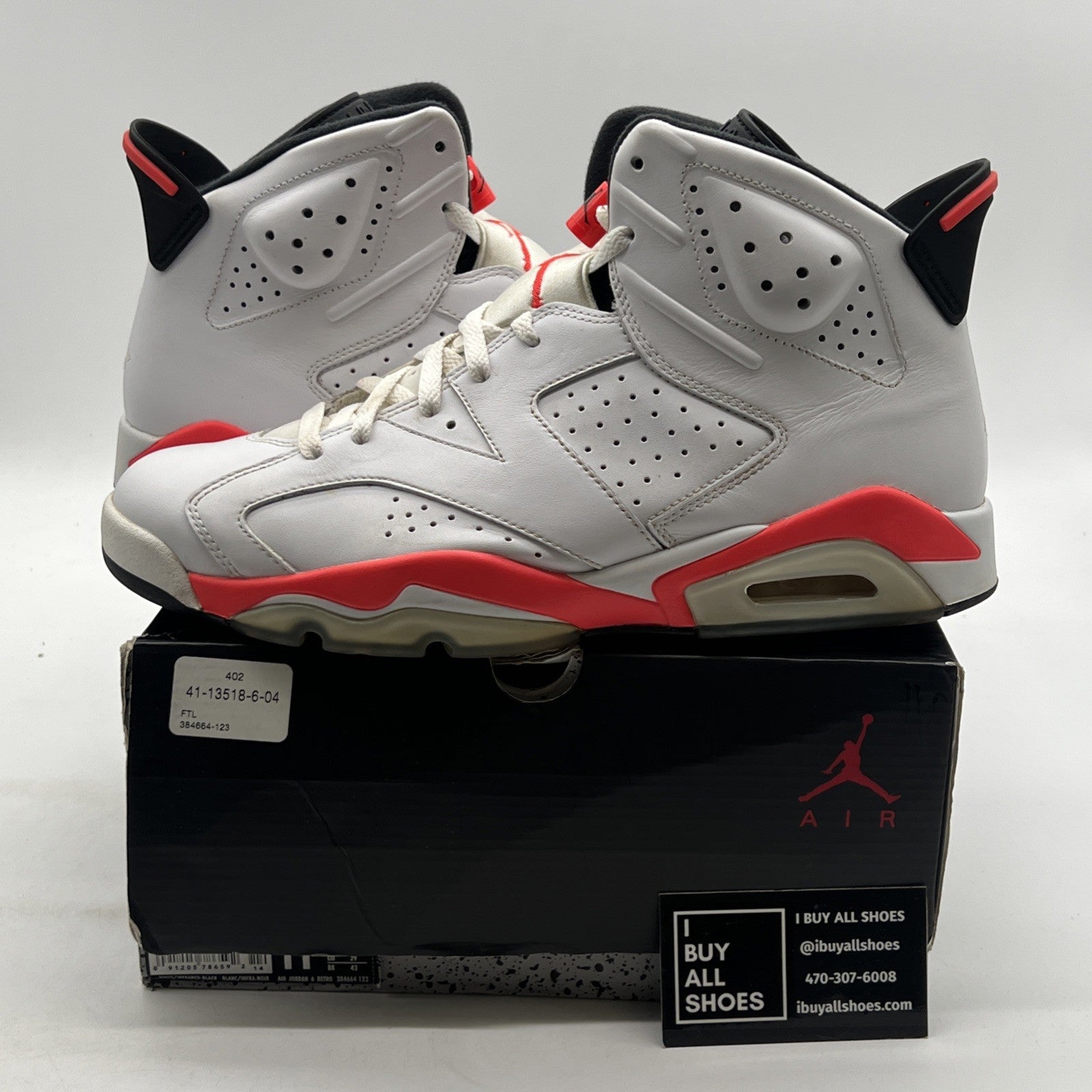 Size 11 - Air Jordan 6 Retro 2014 White Infrared (384664-123)