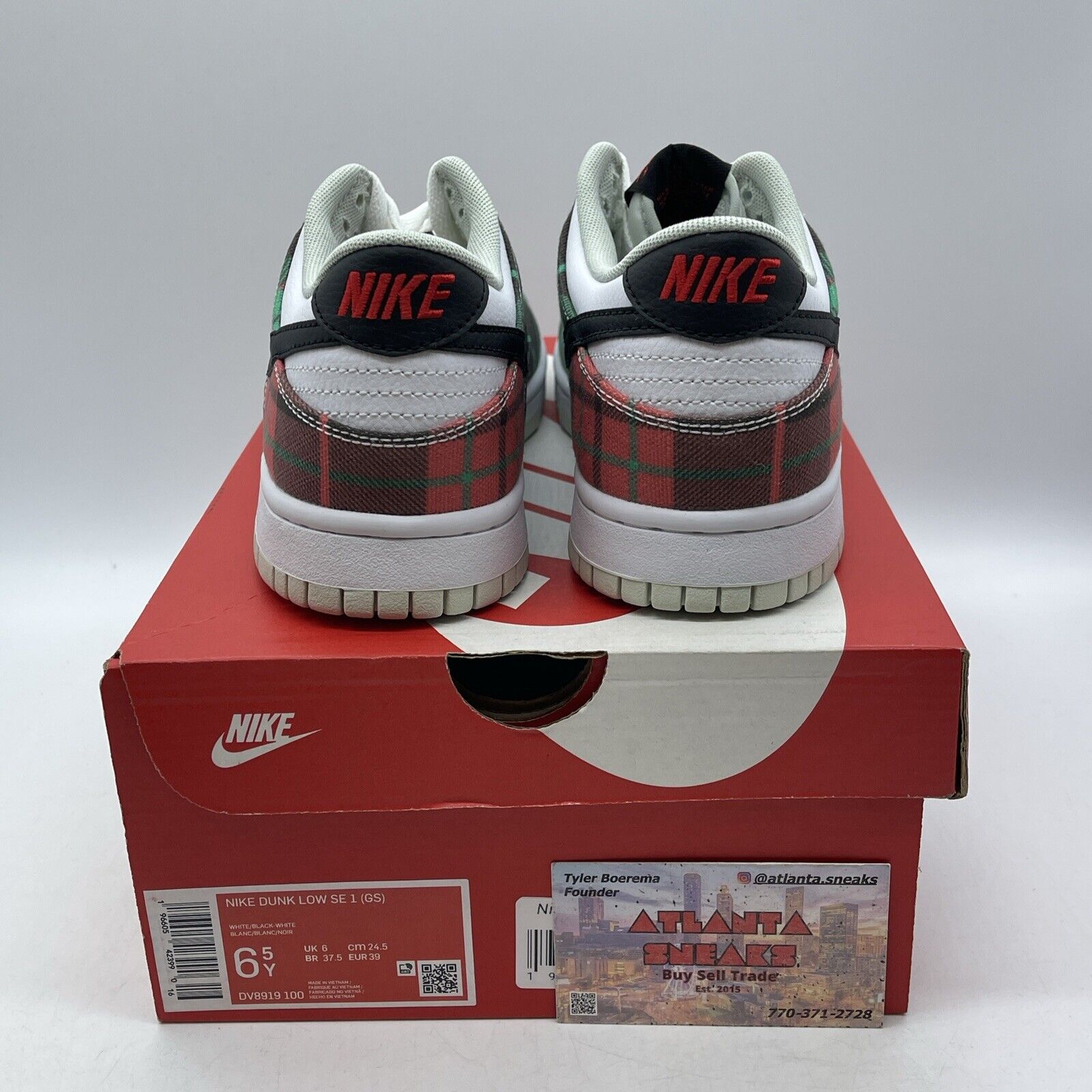 Size 6.5Y - Nike Dunk Premium Low Tartan Plaid Suede Leather (DV8919-100)