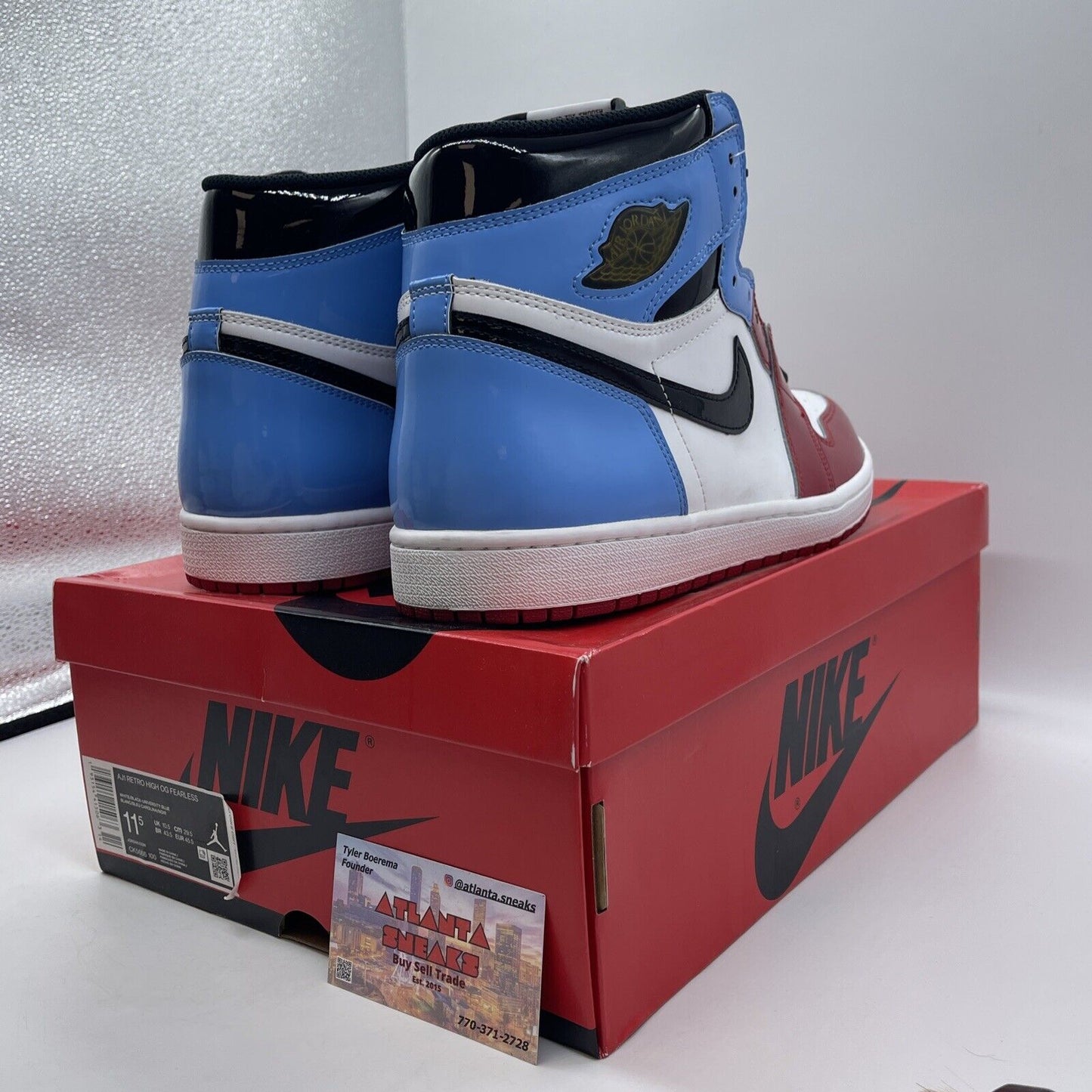 Size 11.5 - Jordan 1 Retro OG High Fearless Blue Red White Leather (CK5666-100)