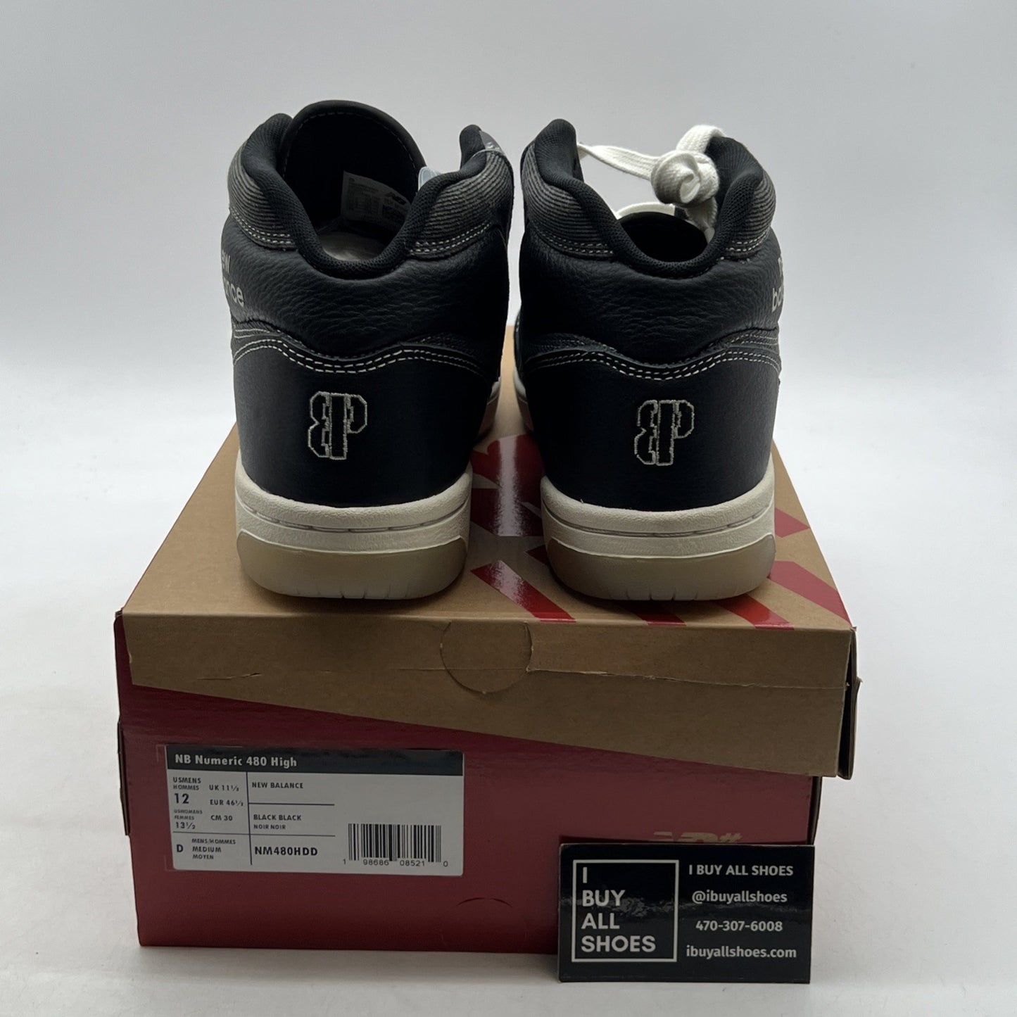 Size 12 - New Balance 480 High Black White Sneaker (NM480HDD)