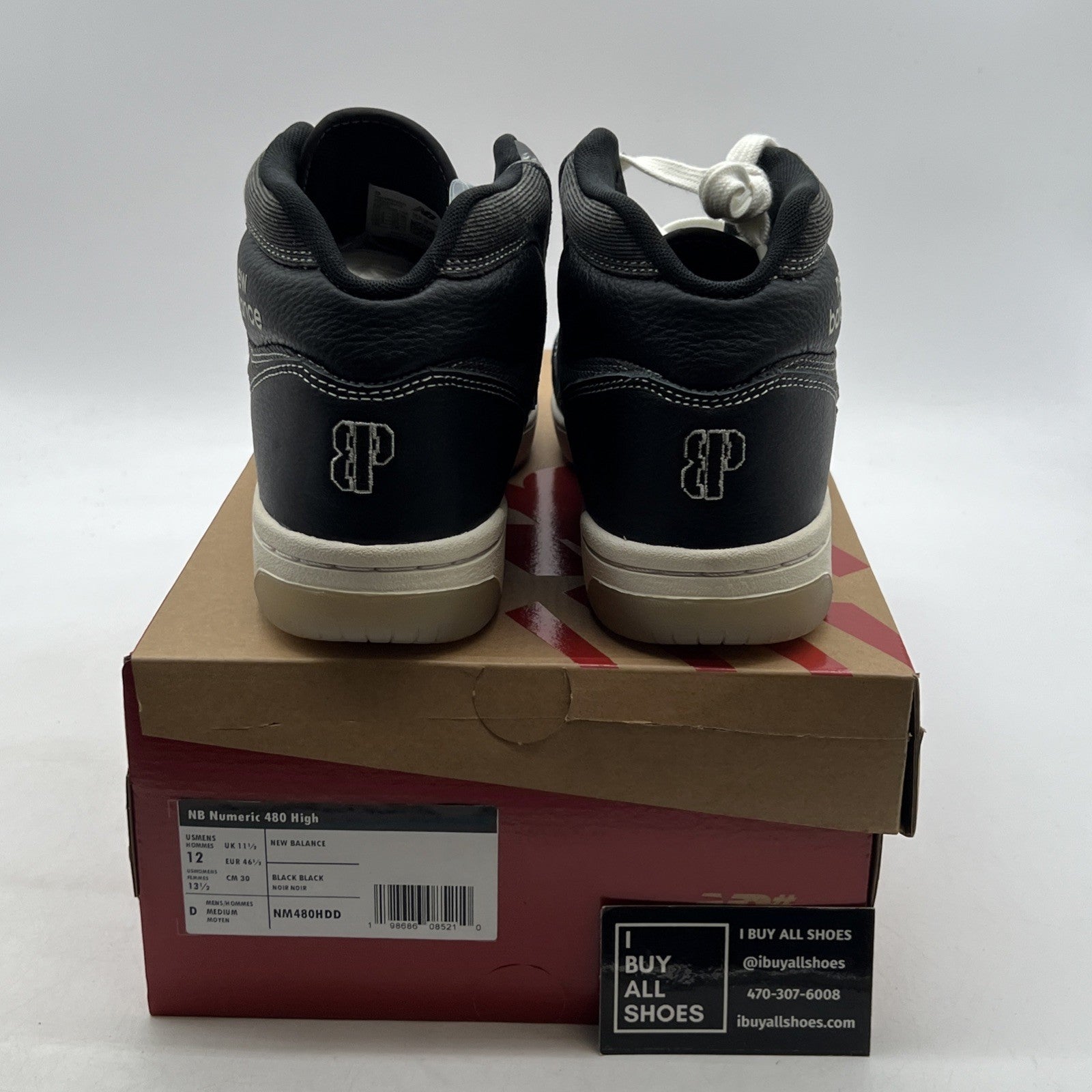 Size 12 - New Balance 480 High Black White Sneaker (NM480HDD)