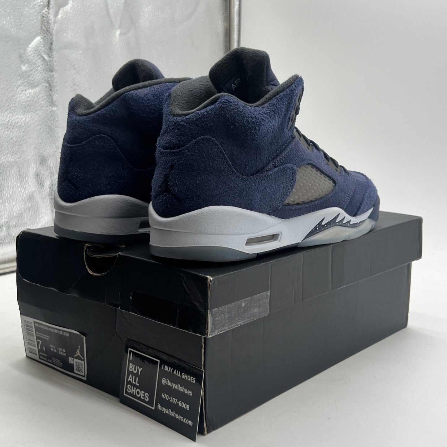 Size 7Y - Air Jordan 5 Retro SE GS Midnight Navy Georgetown Blue (FN5452-400)