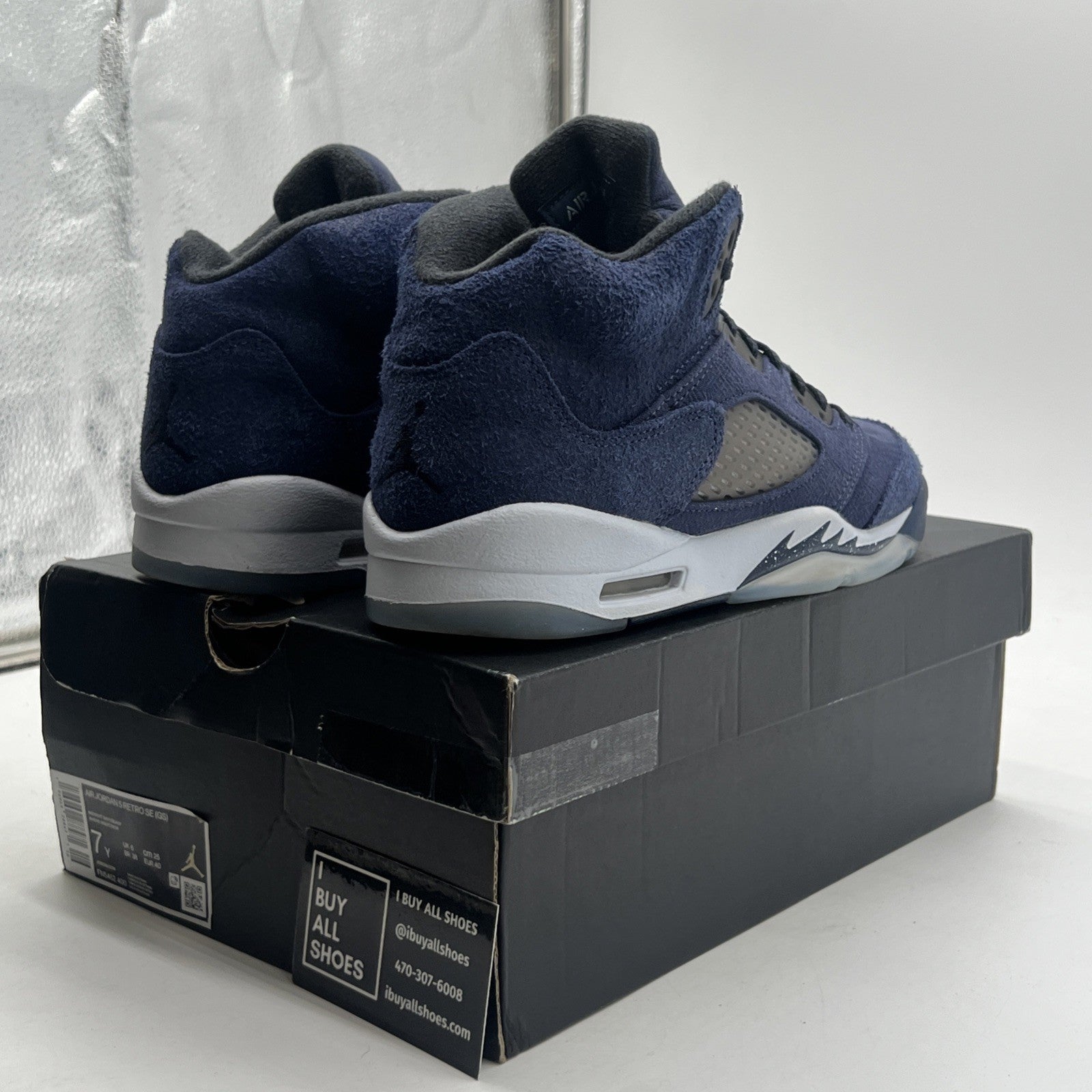 Size 7Y - Air Jordan 5 Retro SE GS Midnight Navy Georgetown Blue (FN5452-400)