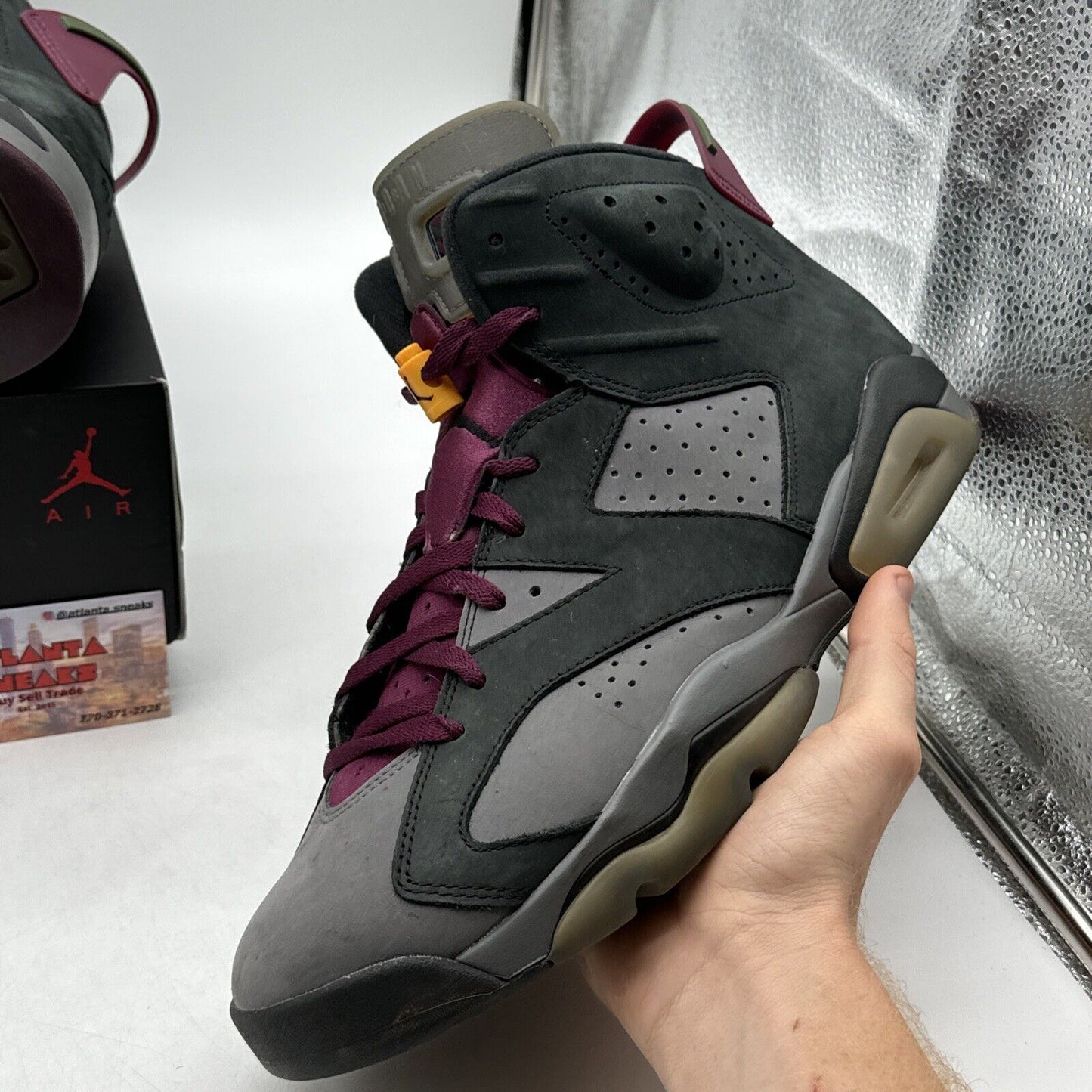 Size 13 - Jordan 6 Bordeaux Suede Graphite Yellow Burgundy Suede