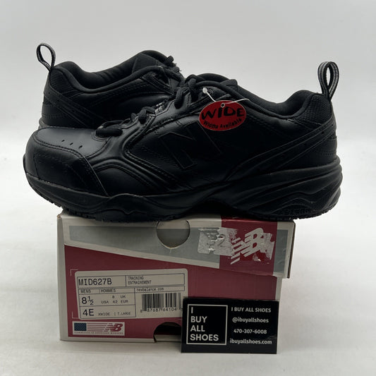 Size 8.5 - New Balance Steel Toe 627 Leather Triple Black (MID627B)
