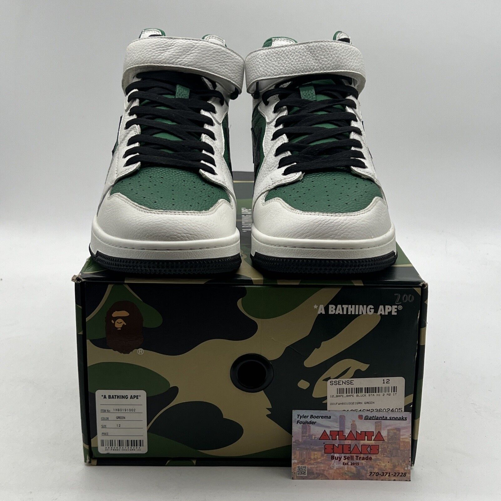 Size 12 - Bape block sta hi green white Style (1H8019002)