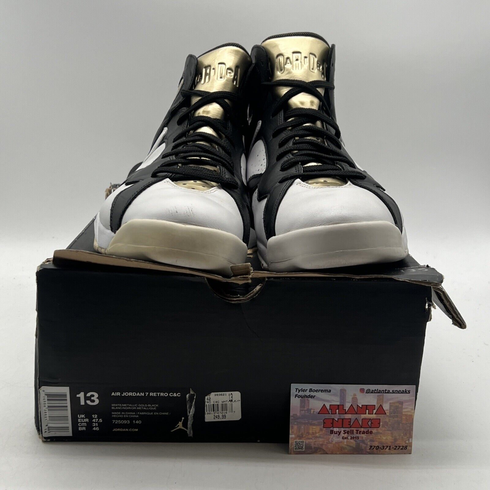 Size 13 - Air Jordan 7 Retro Champagne White Black Gold Leather (725093-140)