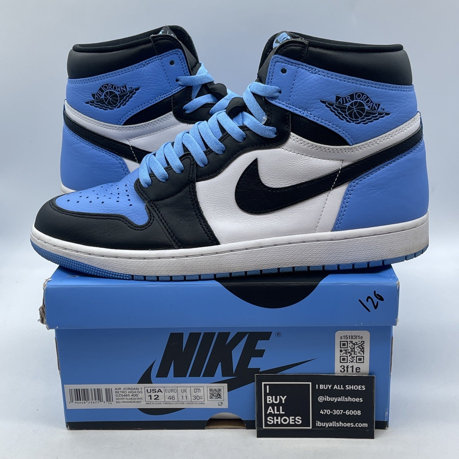 Size 12 - Air Jordan 1 Retro OG High UNC Toe (DZ5485-400)