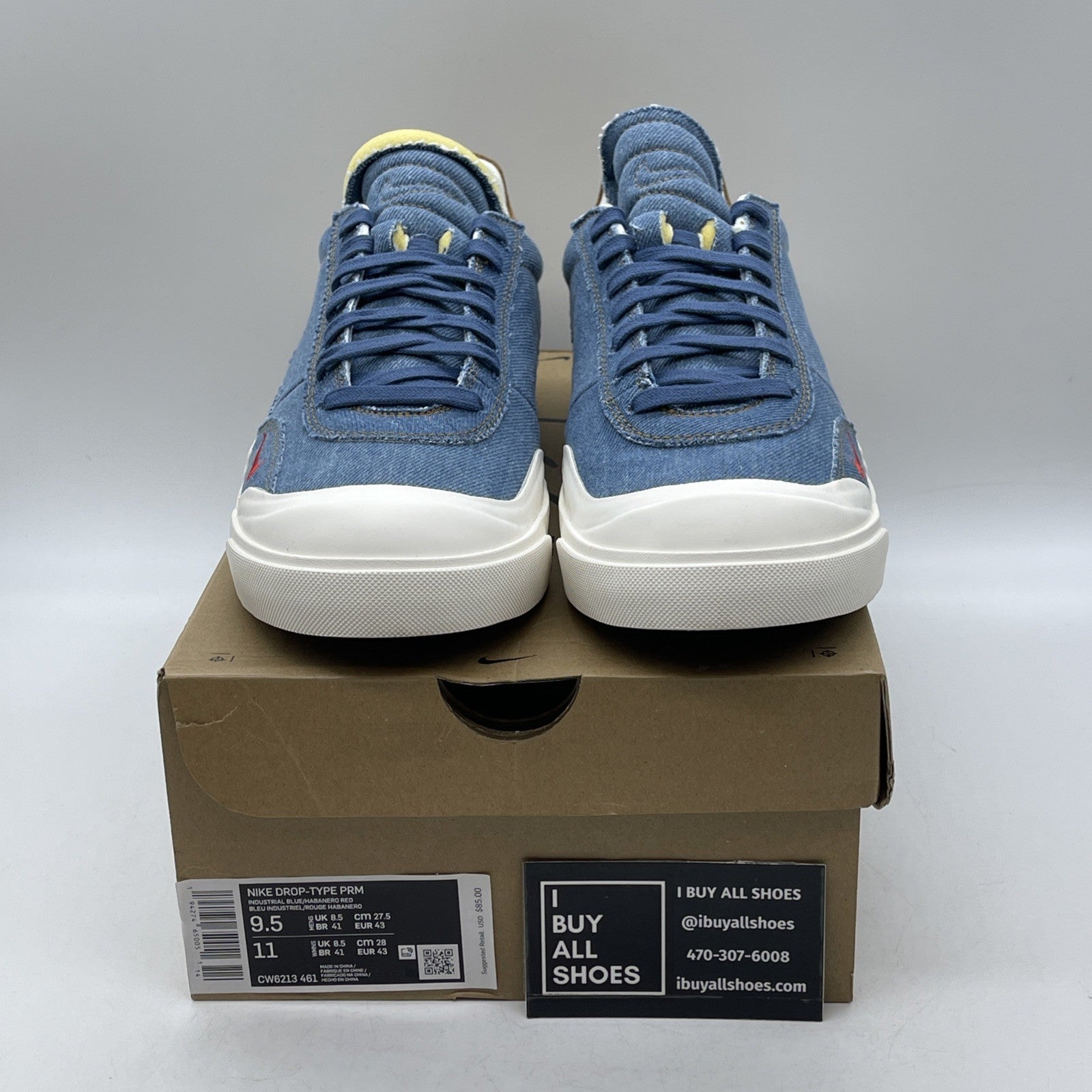 Size 9.5 - Nike Drop Type Premium Denim Suede (CW6213-461)