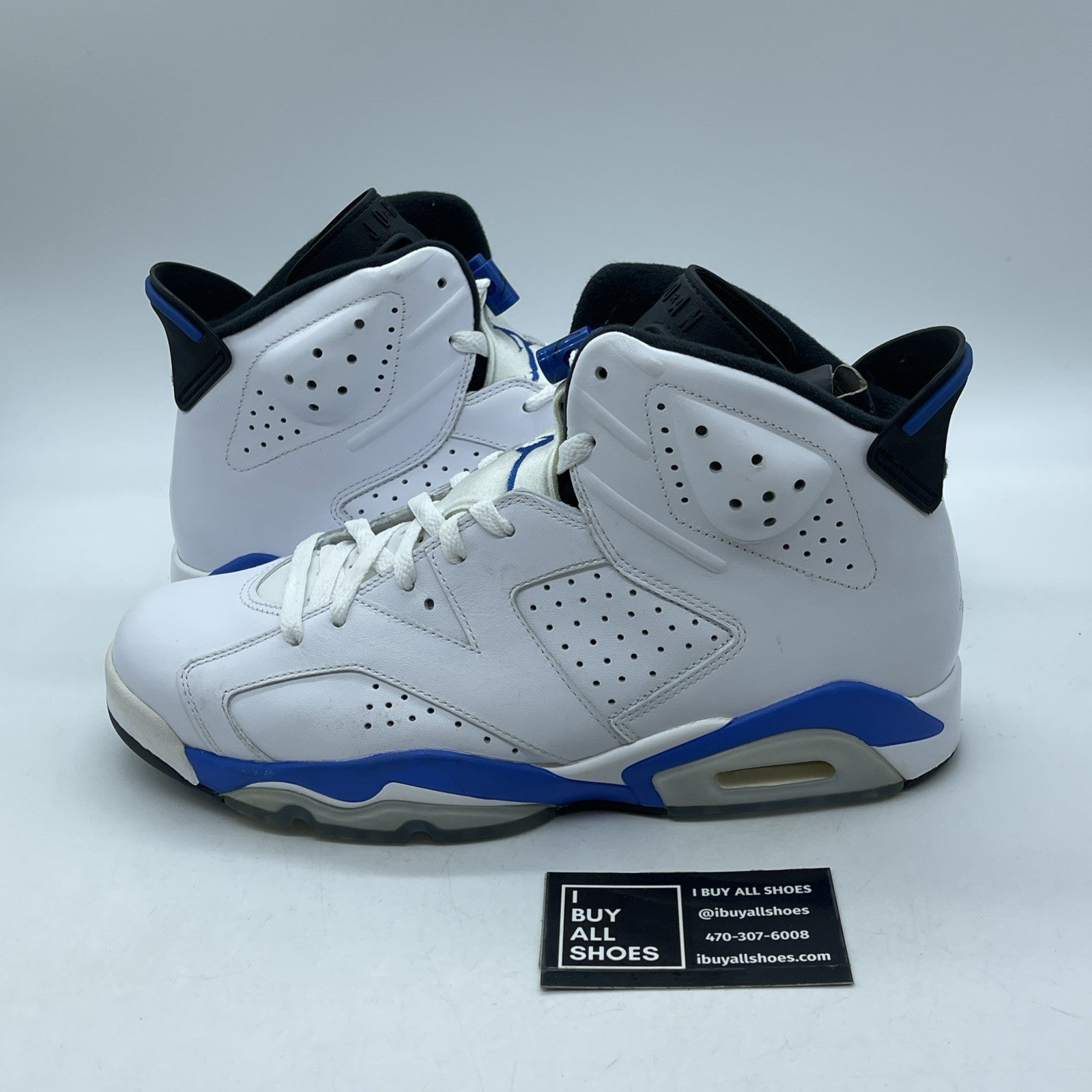 Size 10.5 - Air Jordan 6 Retro 2014 Sport Blue White Leather (384664-107)