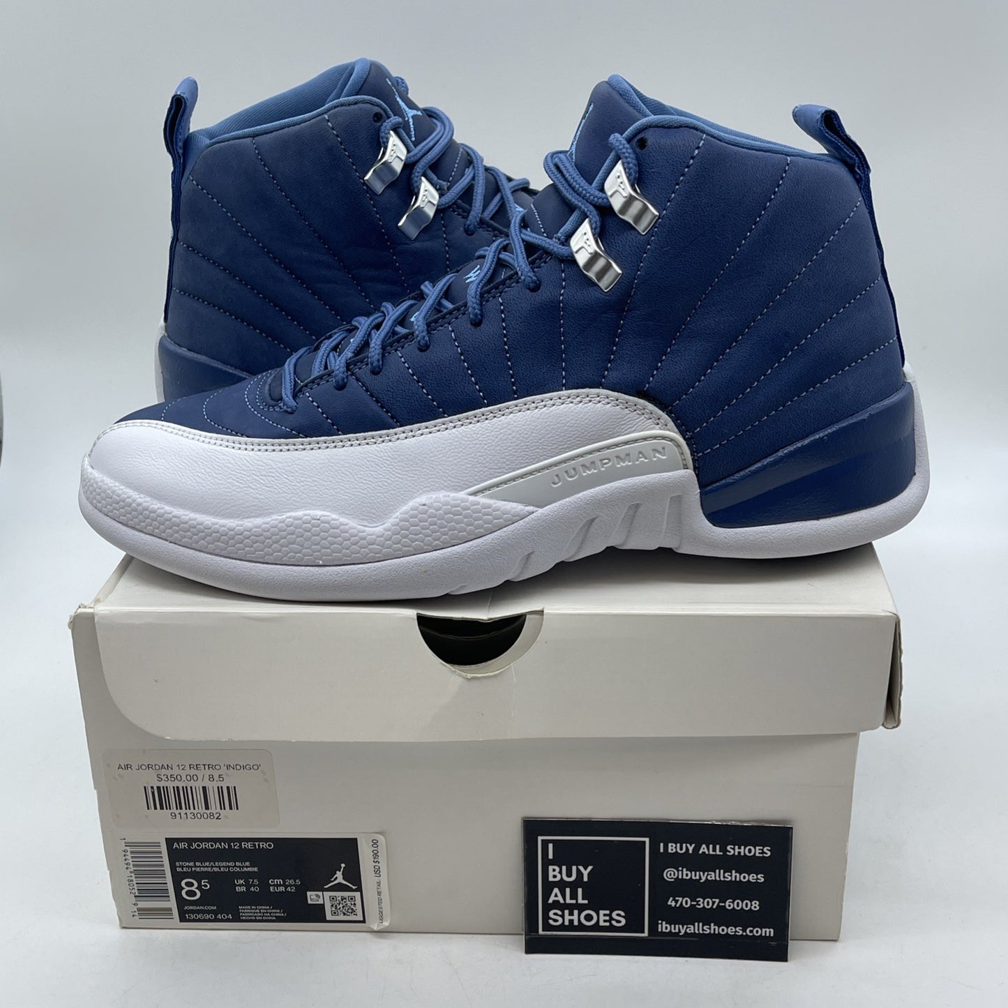 Size 8.5 - Air Jordan 12 Retro Indigo 2020 Suede Leather (130690-404)